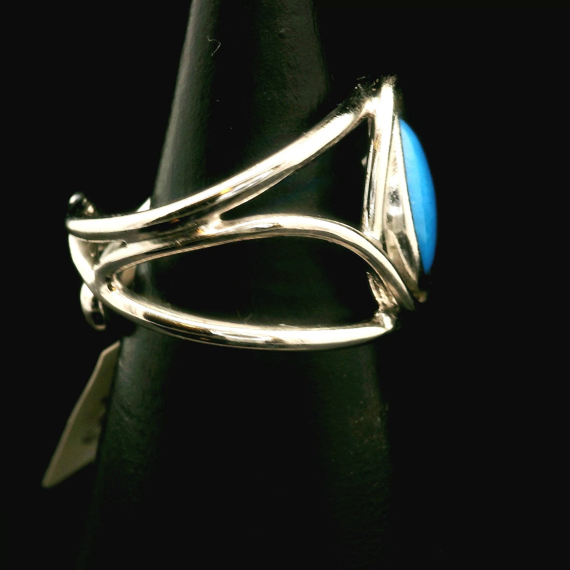 Ceruleite Midi Cuff Ring .925 Silver for Intuition, Transformation and Willpower