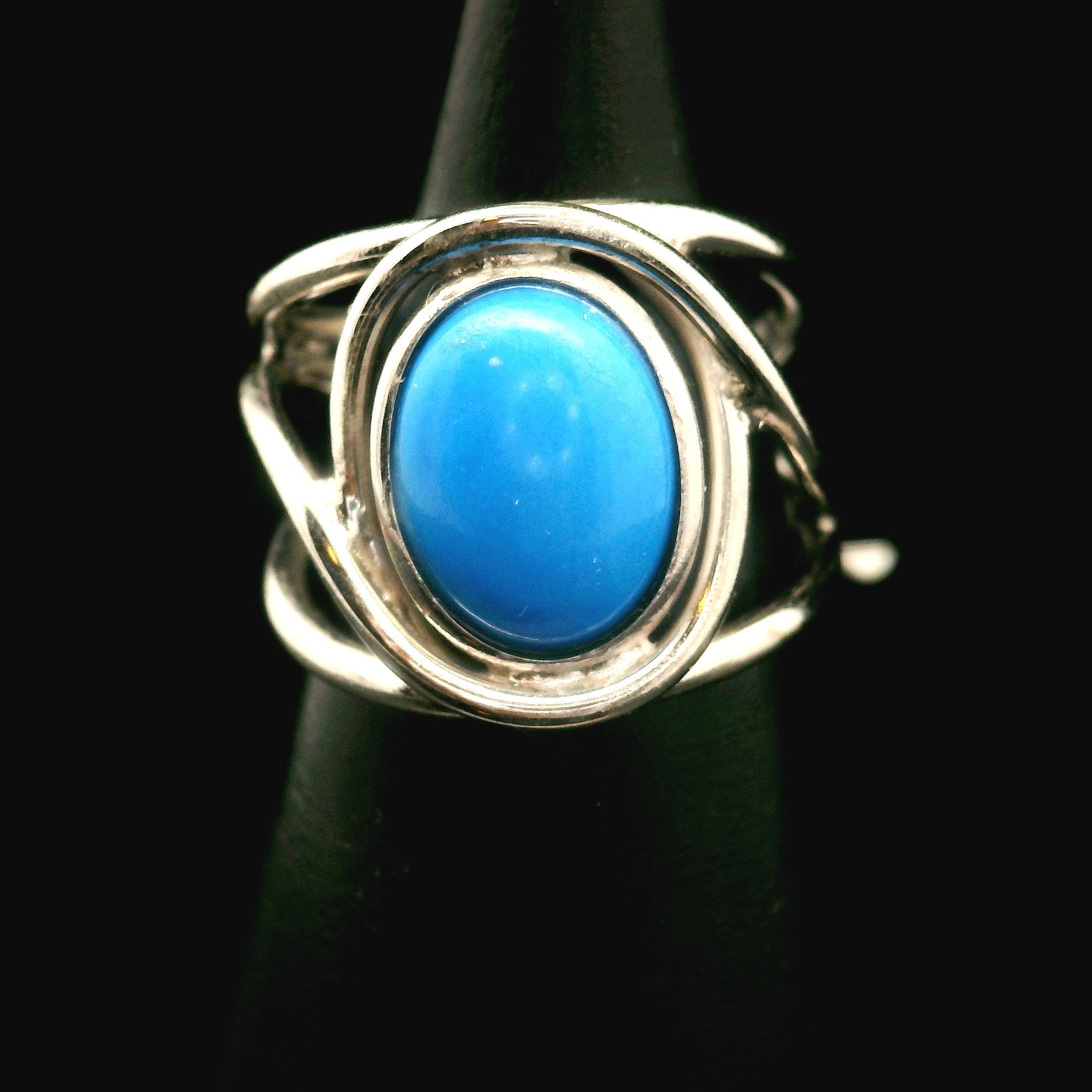 Ceruleite Midi Cuff Ring .925 Silver for Intuition, Transformation and Willpower