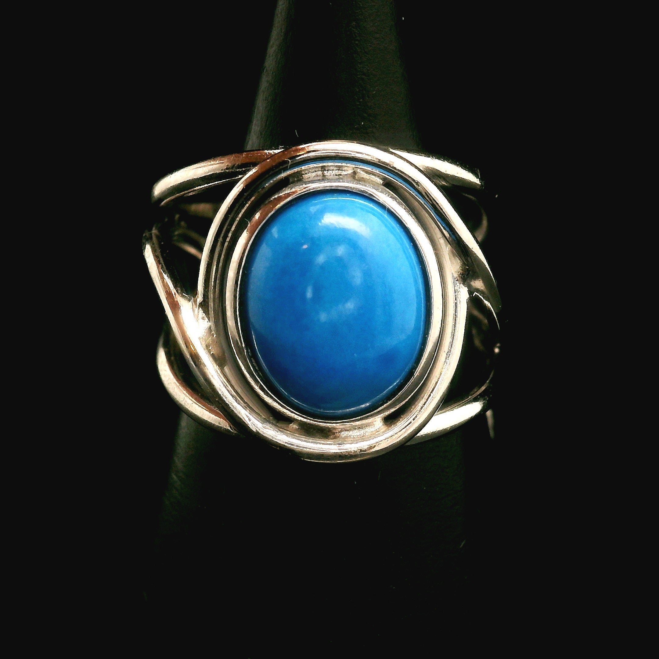 Ceruleite Midi Cuff Ring .925 Silver for Intuition, Transformation and Willpower