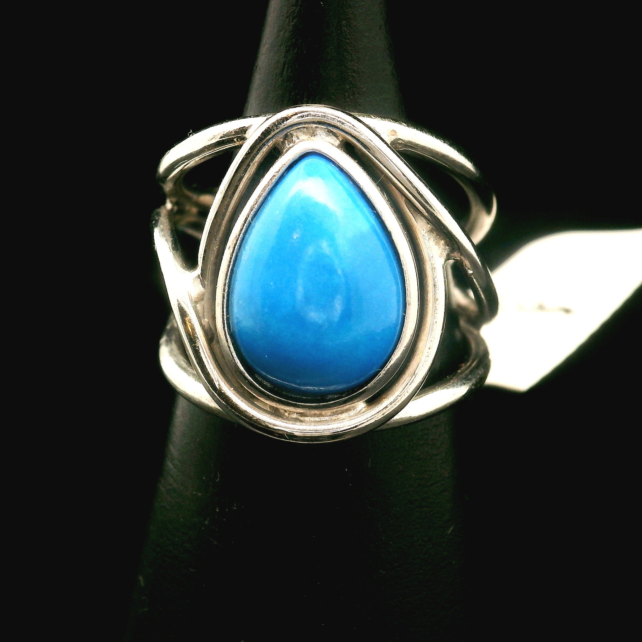 Ceruleite Midi Cuff Ring .925 Silver for Intuition, Transformation and Willpower