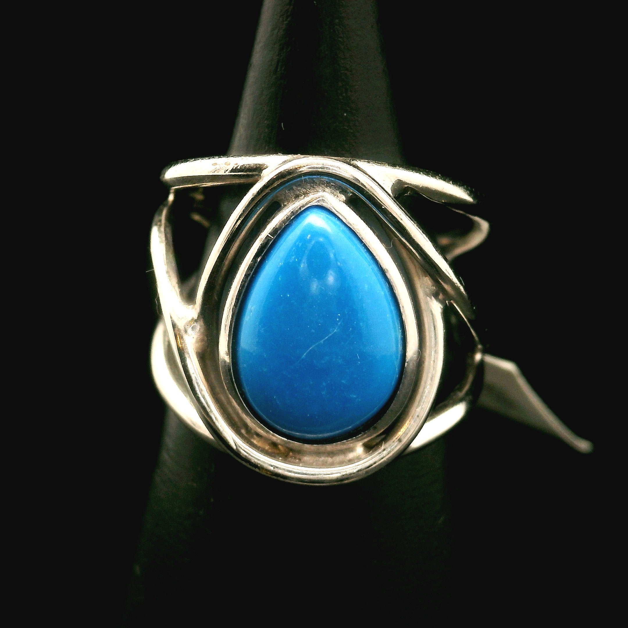 Ceruleite Midi Cuff Ring .925 Silver for Intuition, Transformation and Willpower