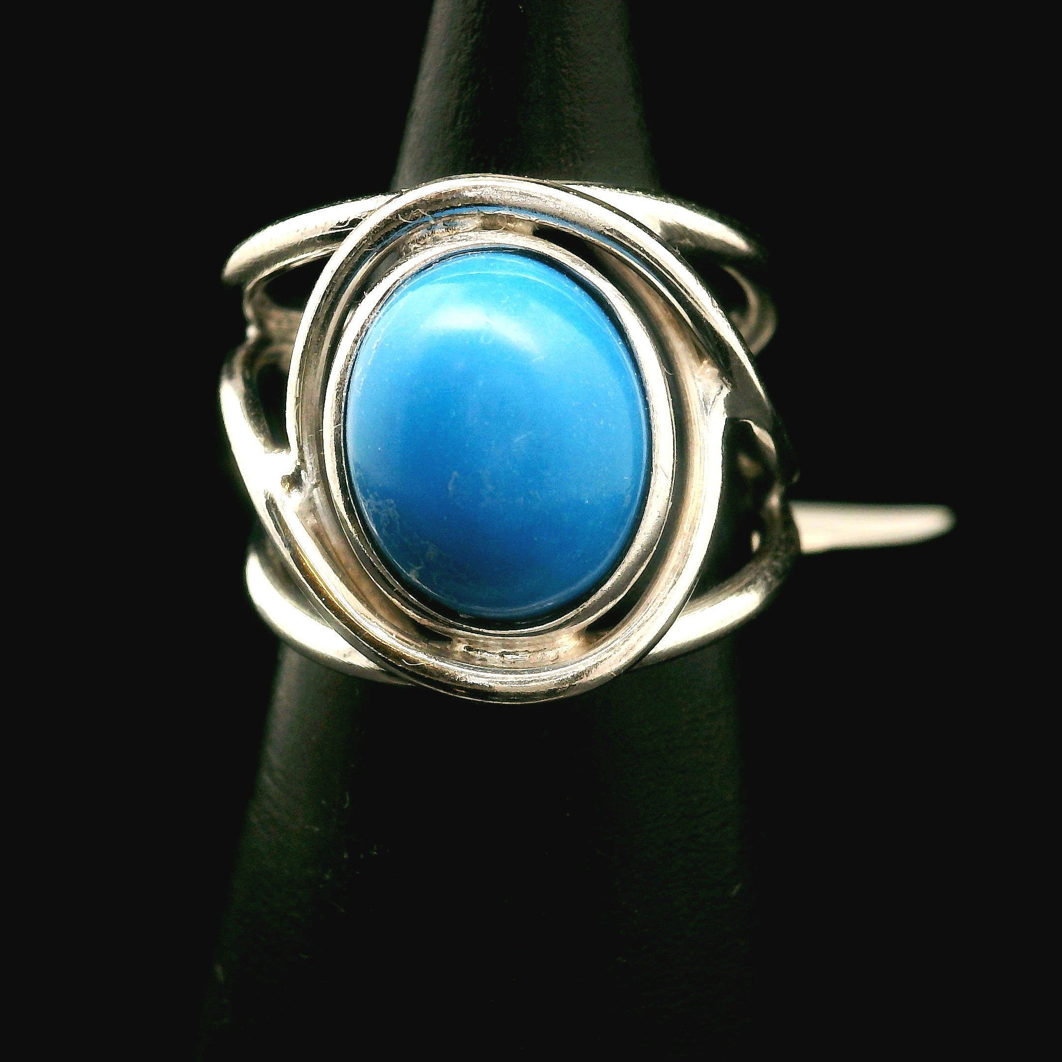 Ceruleite Midi Cuff Ring .925 Silver for Intuition, Transformation and Willpower