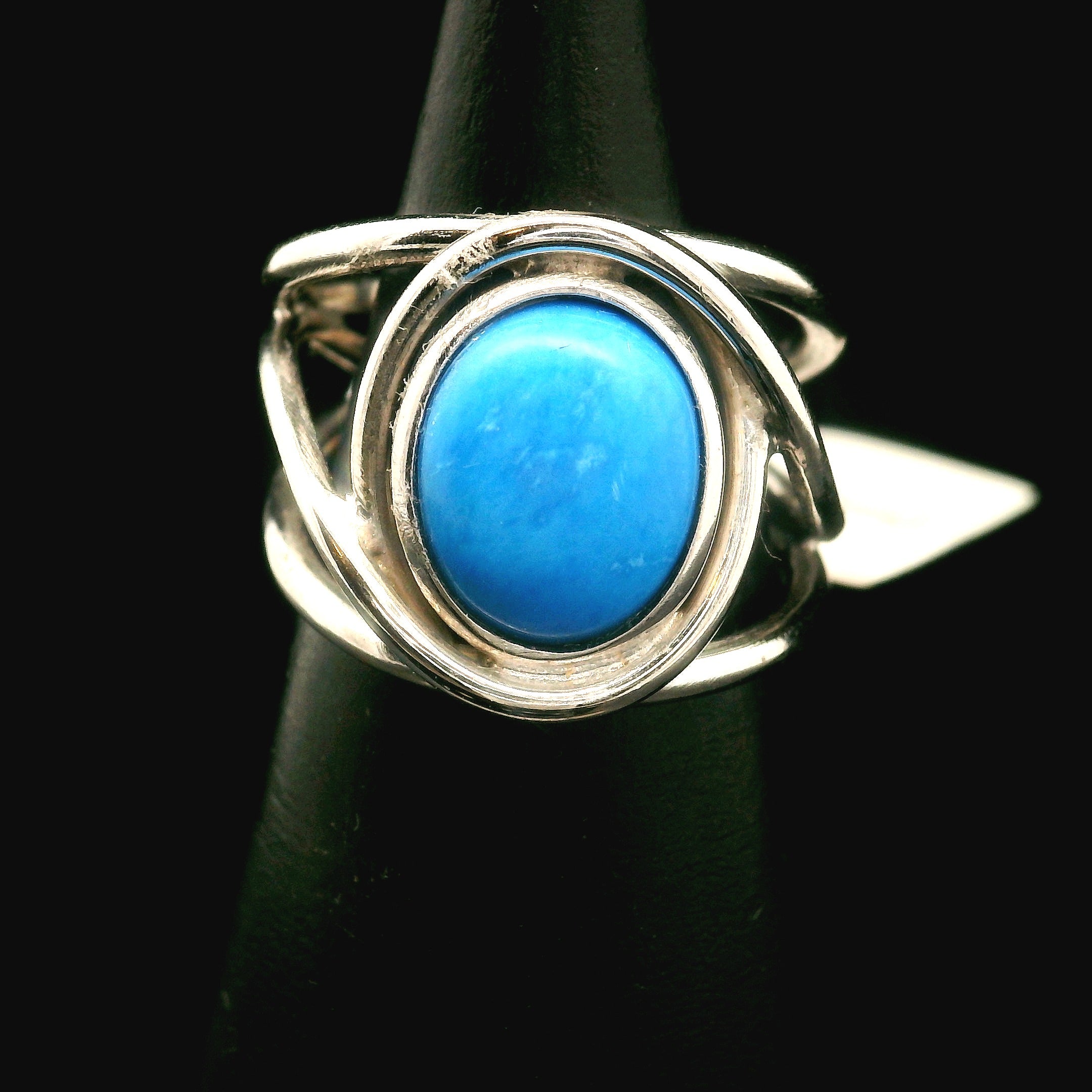 Ceruleite Midi Cuff Ring .925 Silver for Intuition, Transformation and Willpower