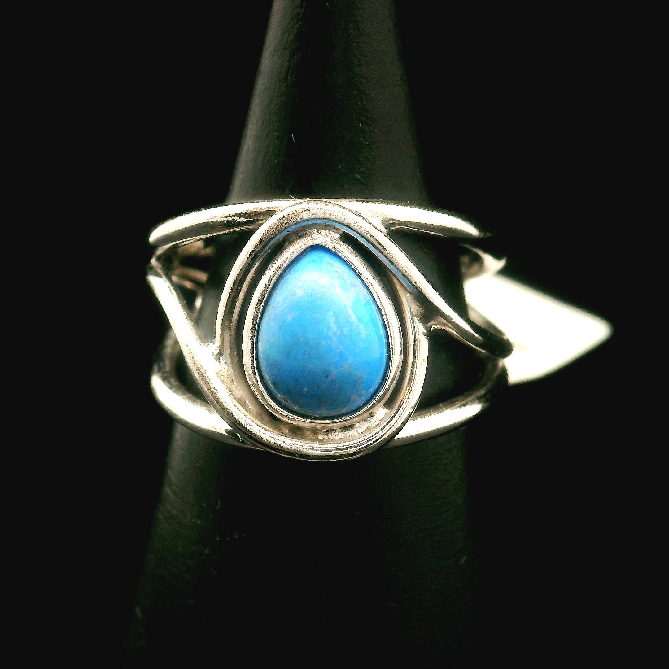 Ceruleite Midi Cuff Ring .925 Silver for Intuition, Transformation and Willpower