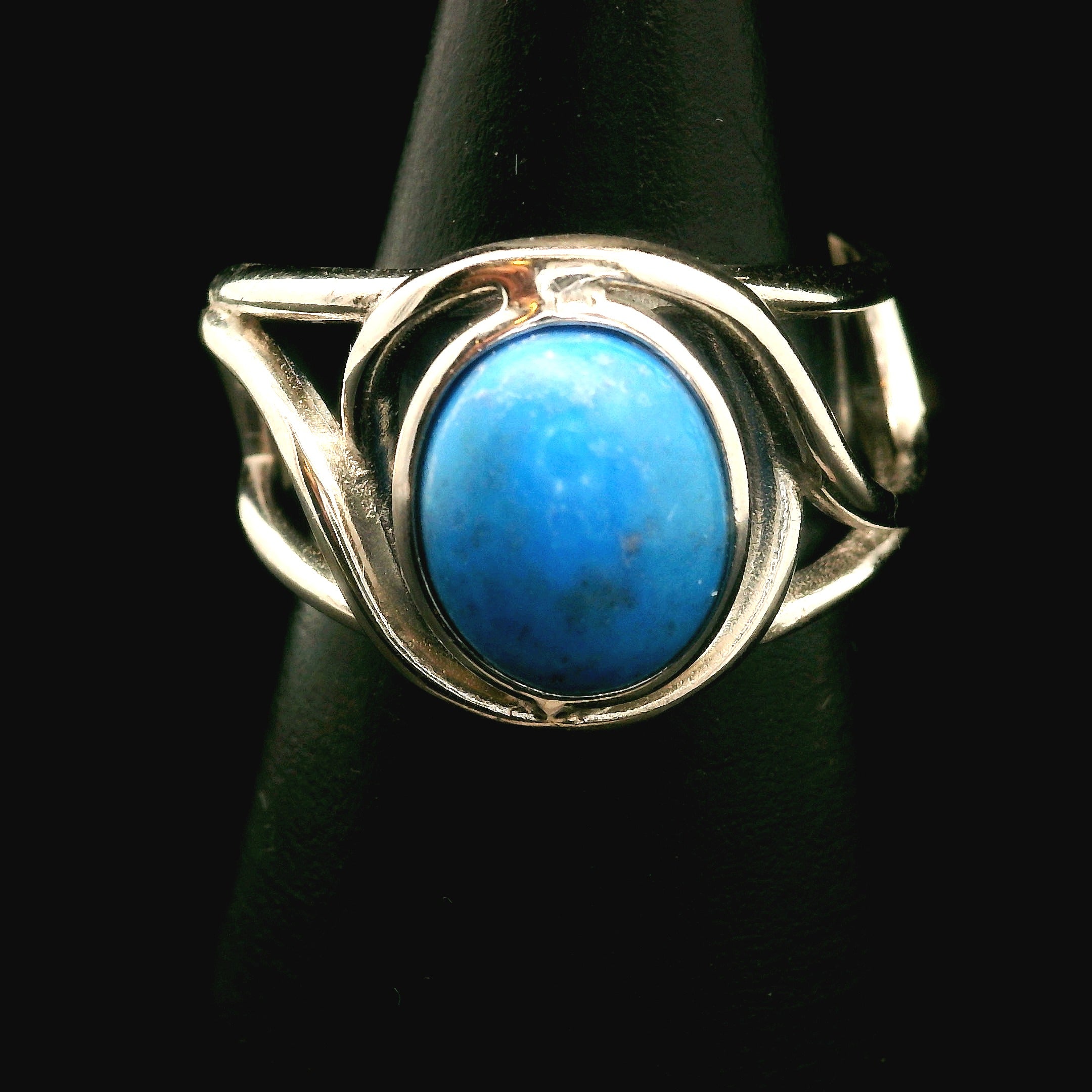 Ceruleite Midi Cuff Ring .925 Silver for Intuition, Transformation and Willpower