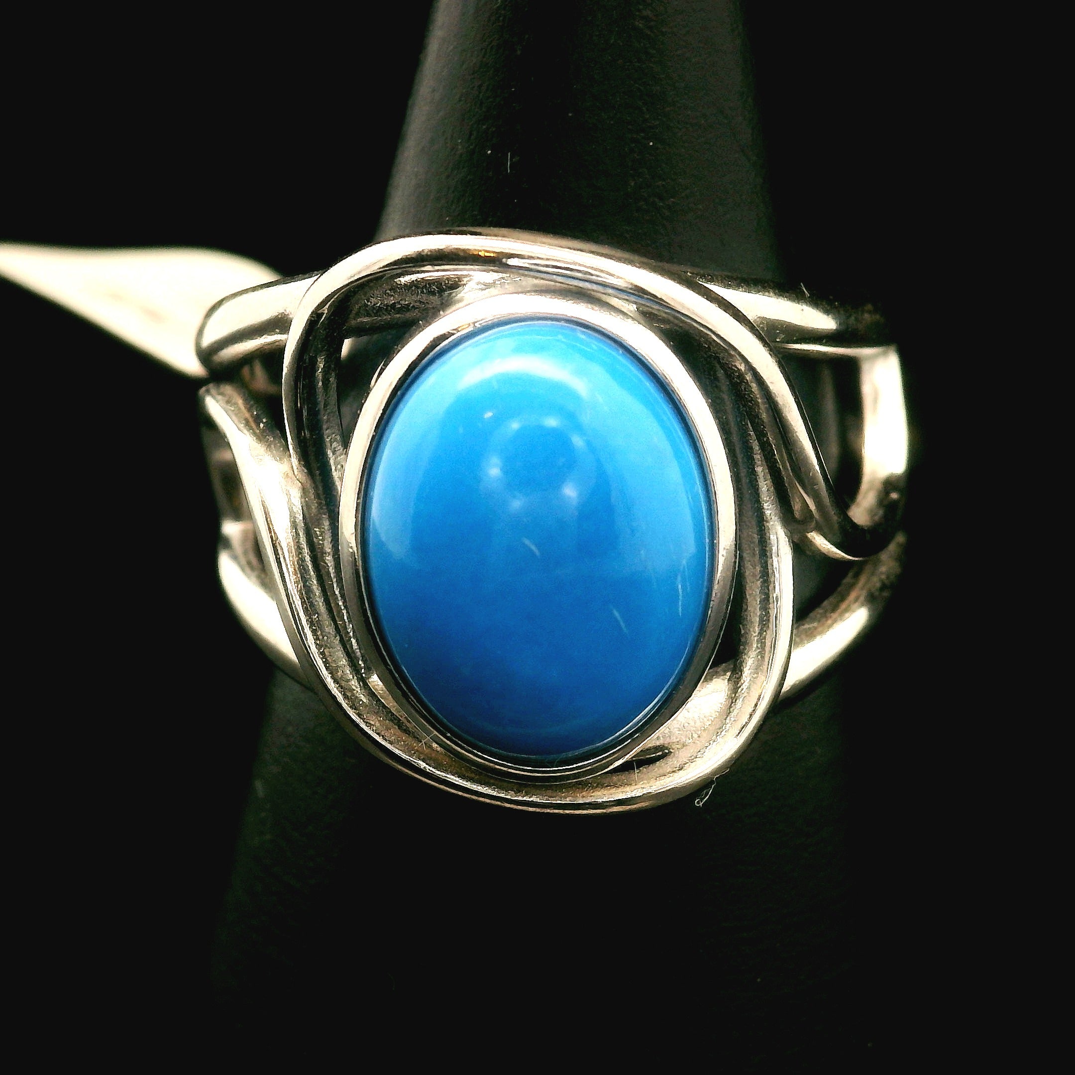Ceruleite Midi Cuff Ring .925 Silver for Intuition, Transformation and Willpower
