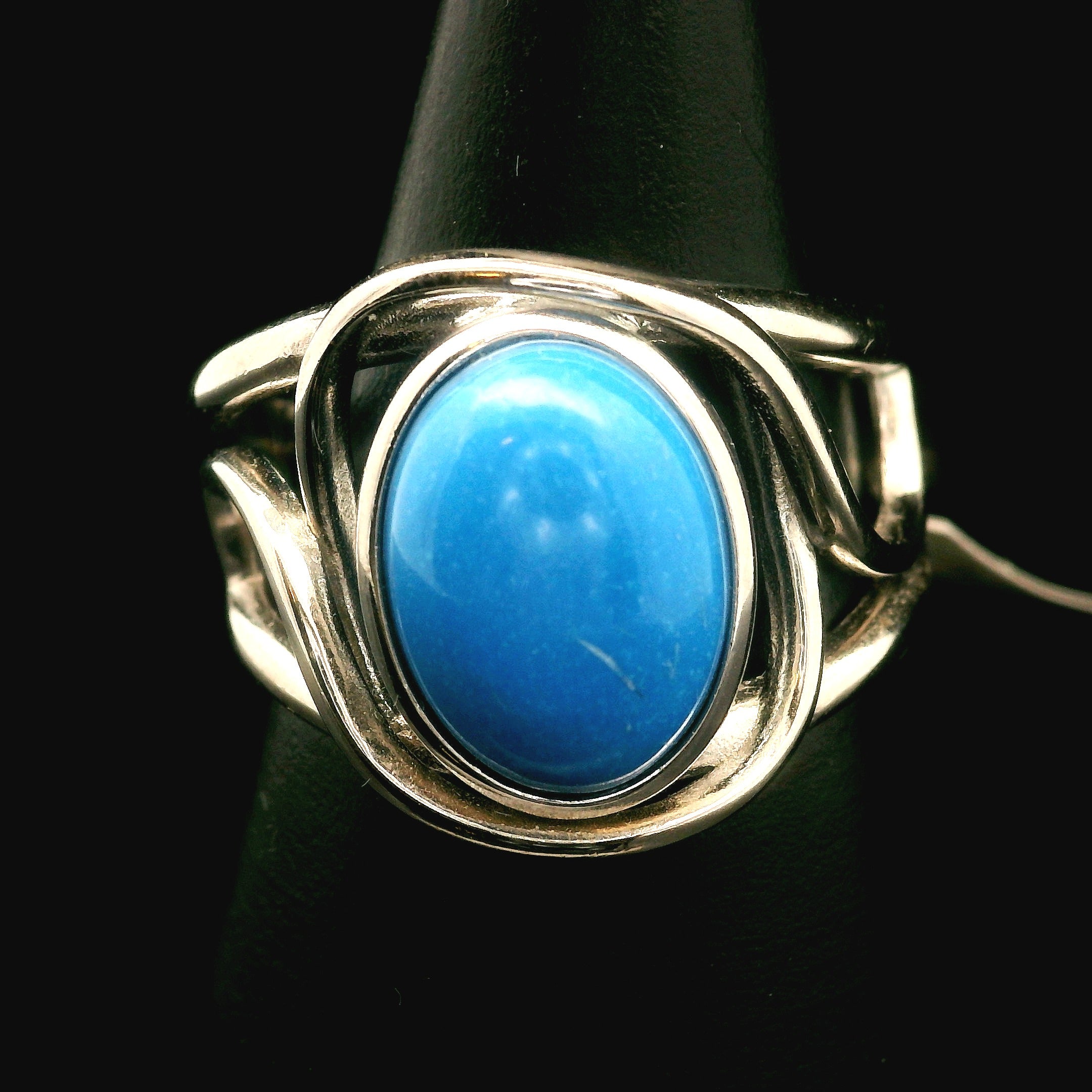 Ceruleite Midi Cuff Ring .925 Silver for Intuition, Transformation and Willpower