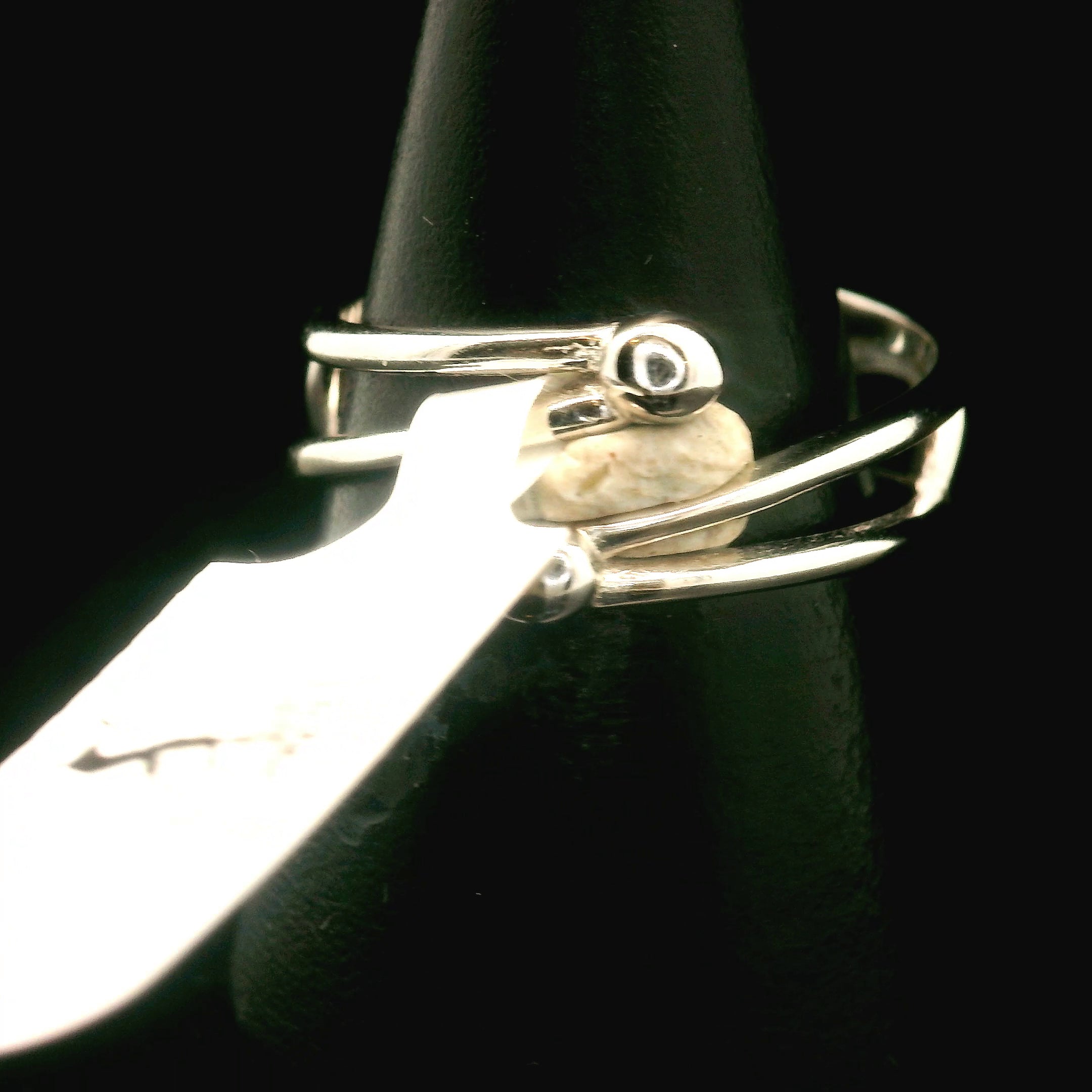 Blue Apatite Cuff Ring .925 Silver for Overall Health and Wellness