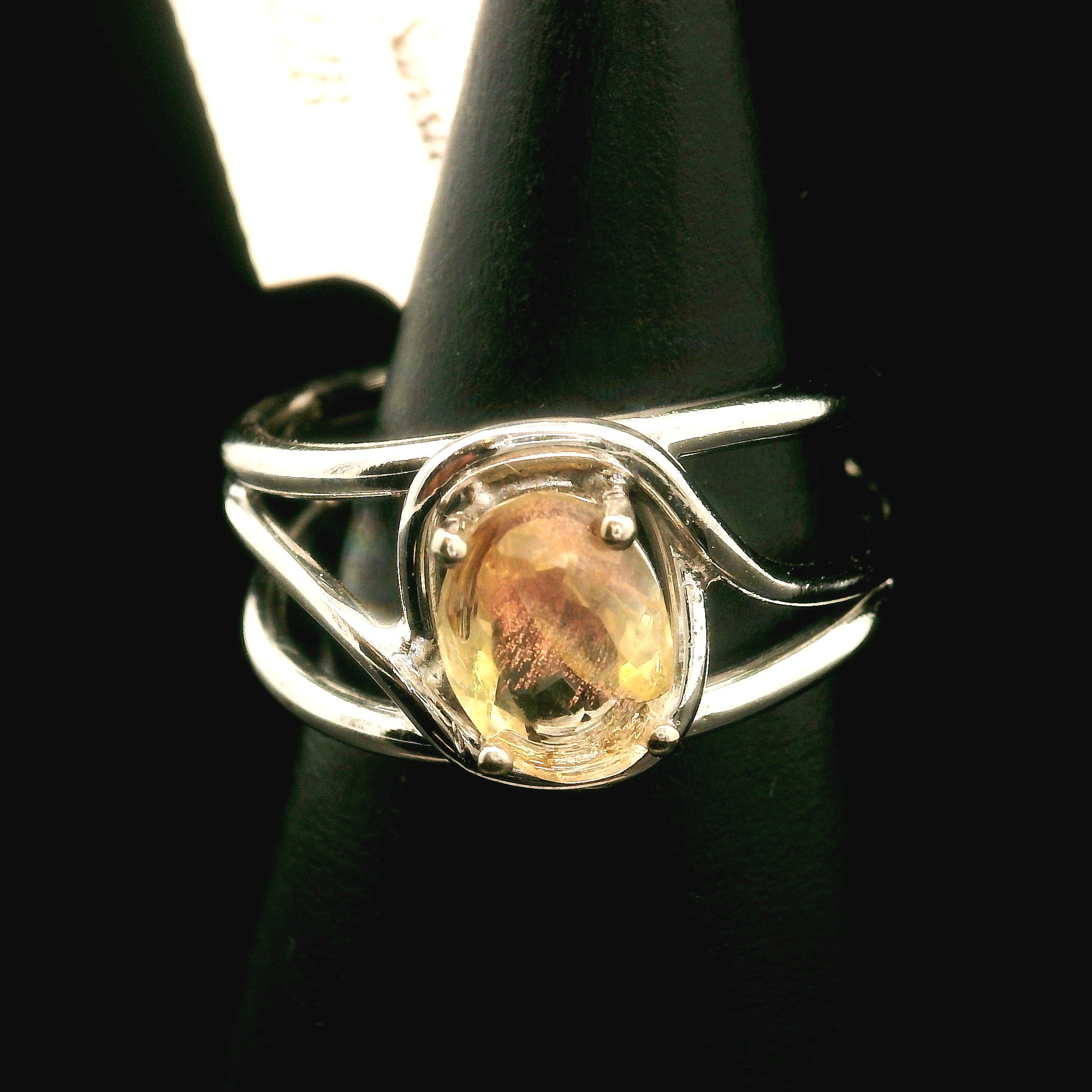 Oregon Sunstone Cuff Ring .925 Silver for Confidence and Strength