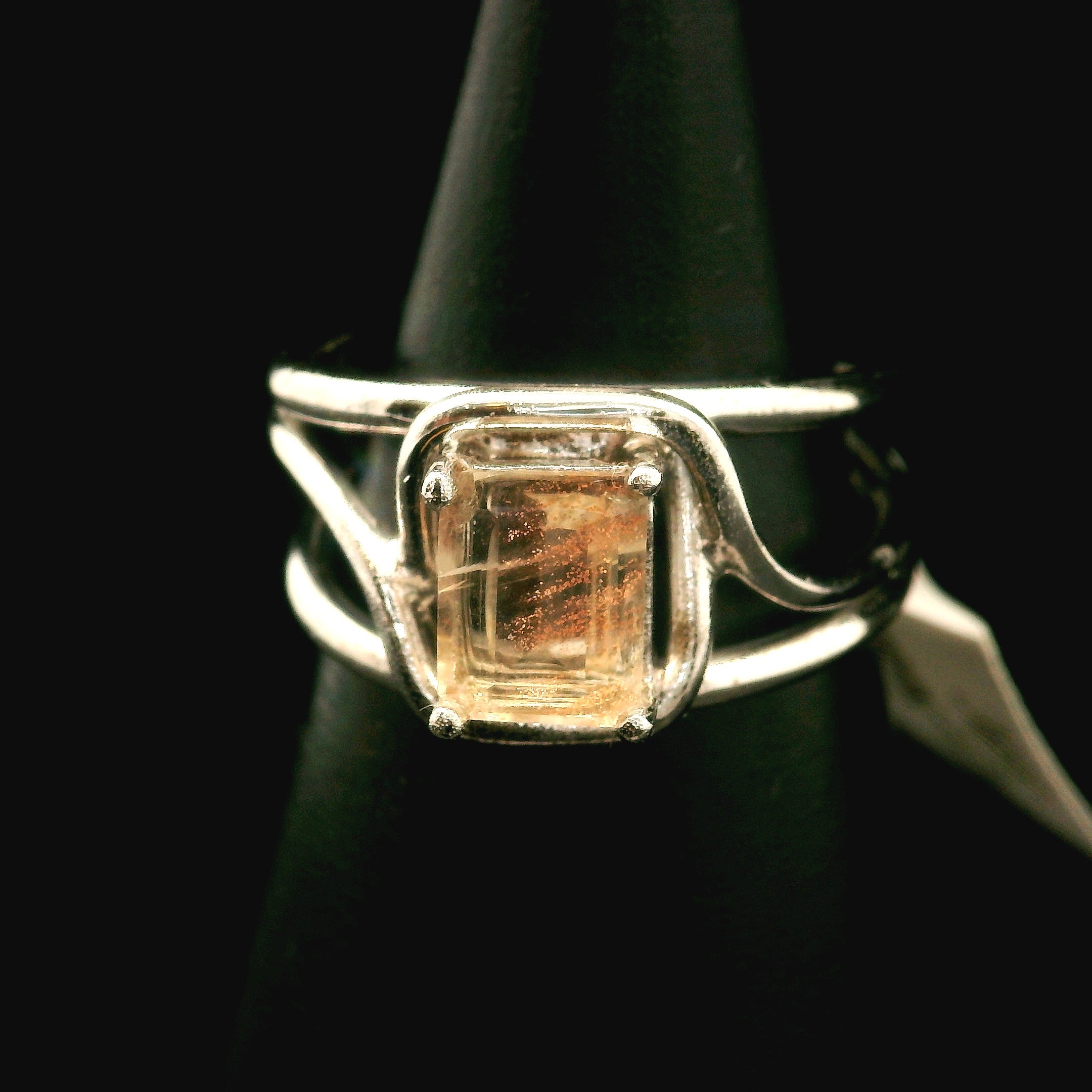 Oregon Sunstone Cuff Ring .925 Silver for Confidence and Strength