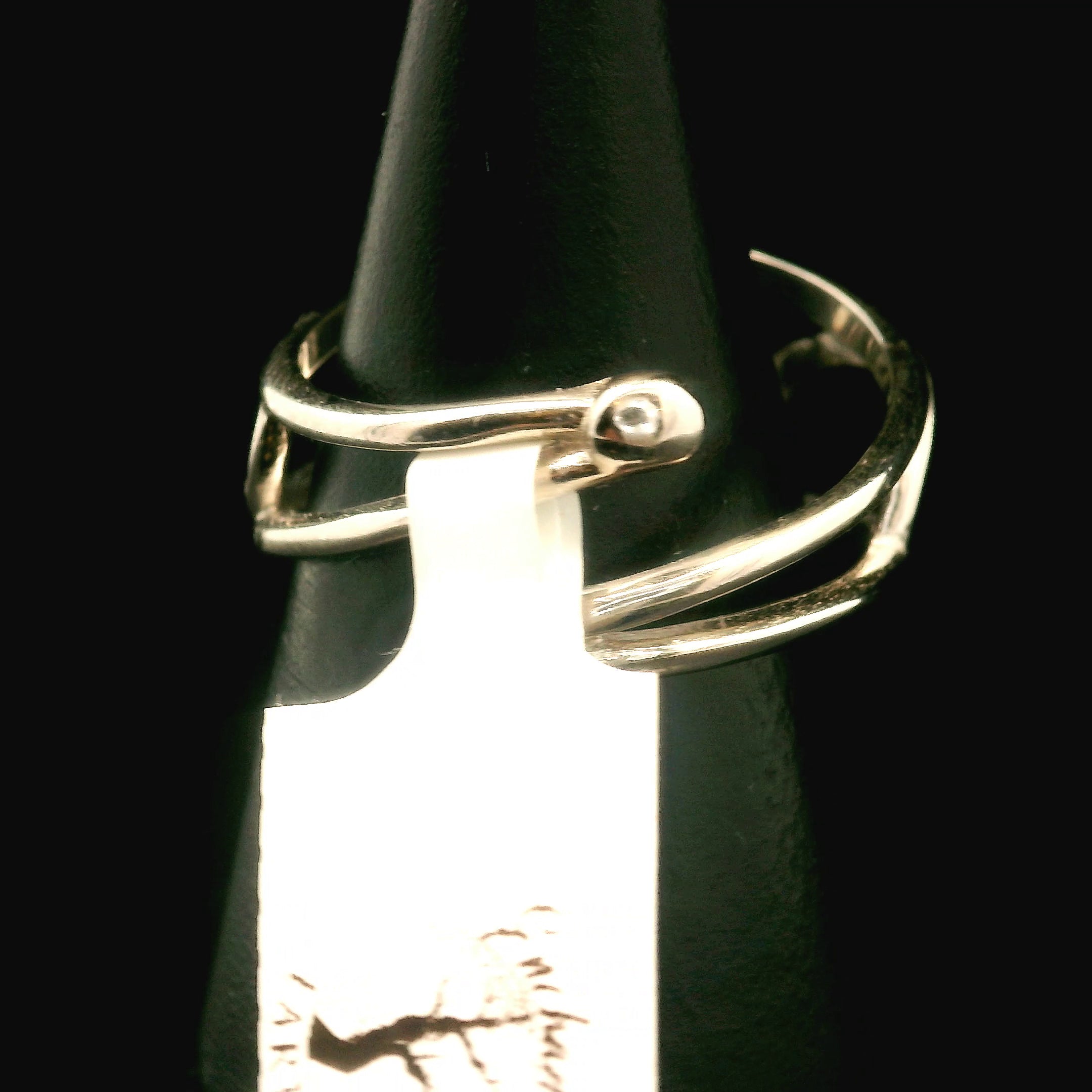 Danburite Faceted Cuff Ring .925 Silver for Connection with Higher Realms, Peace and Self Acceptance