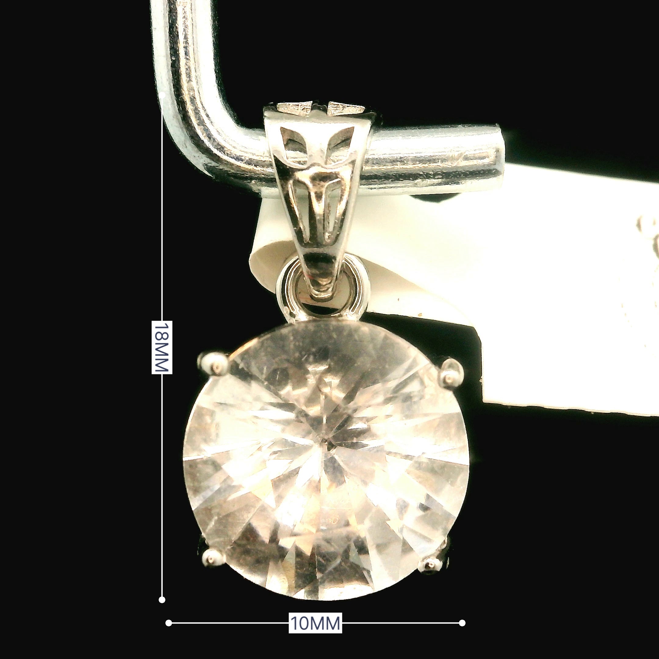 Danburite Faceted Pendant .925 Silver for Connection with Higher Realms, Peace and Self Acceptance