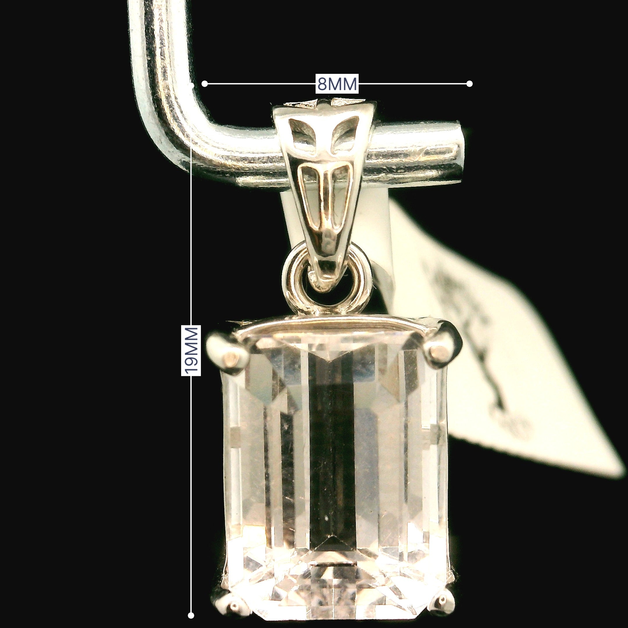 Danburite Faceted Pendant .925 Silver for Connection with Higher Realms, Peace and Self Acceptance