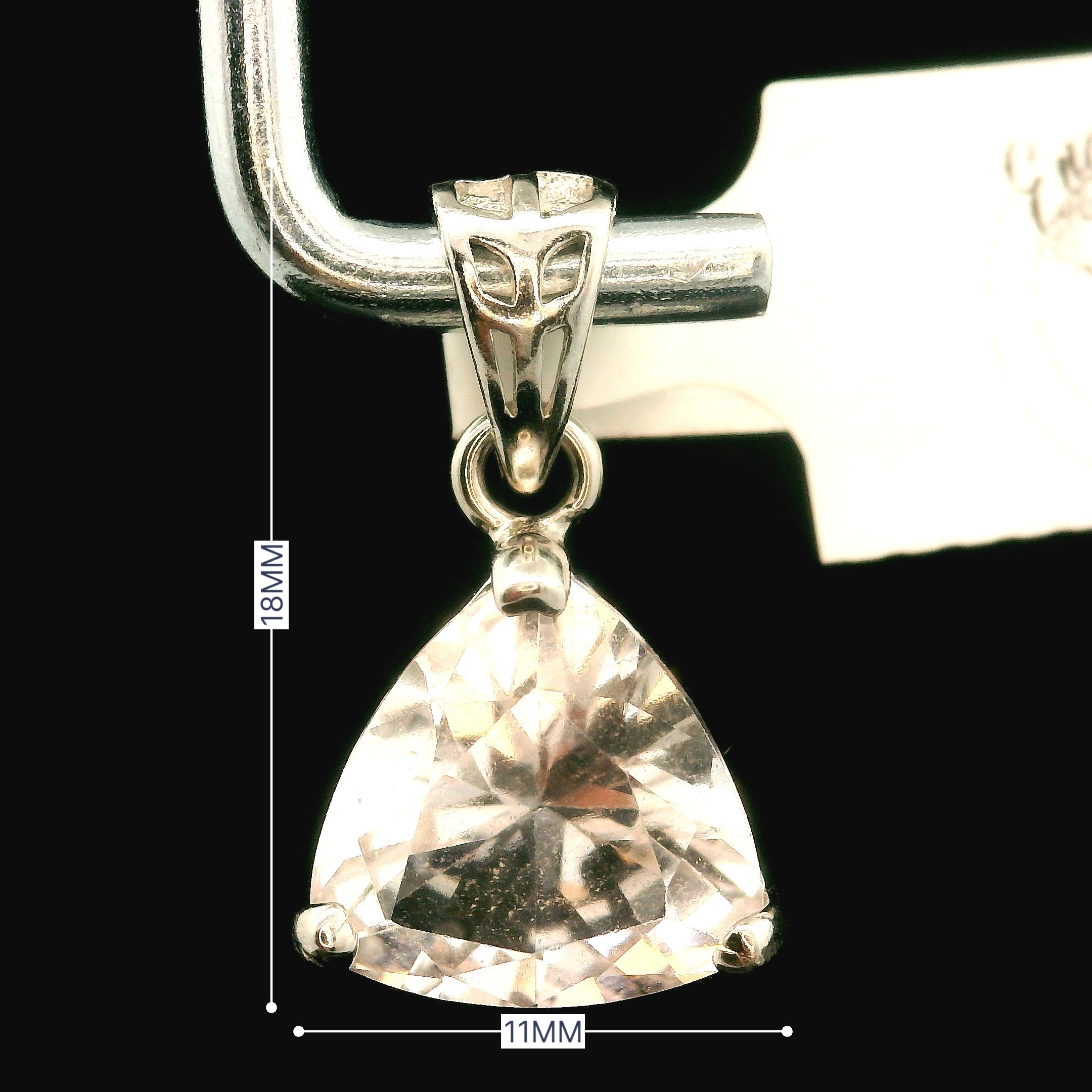 Danburite Faceted Pendant .925 Silver for Connection with Higher Realms, Peace and Self Acceptance