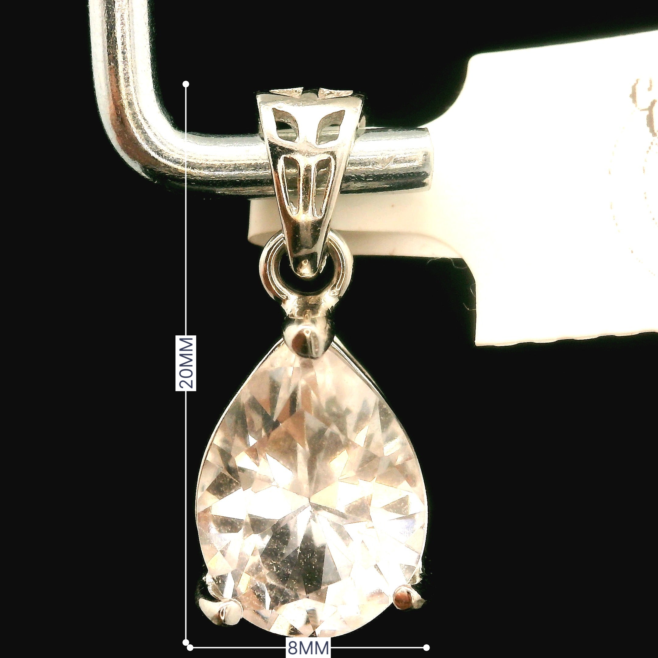 Danburite Faceted Pendant .925 Silver for Connection with Higher Realms, Peace and Self Acceptance