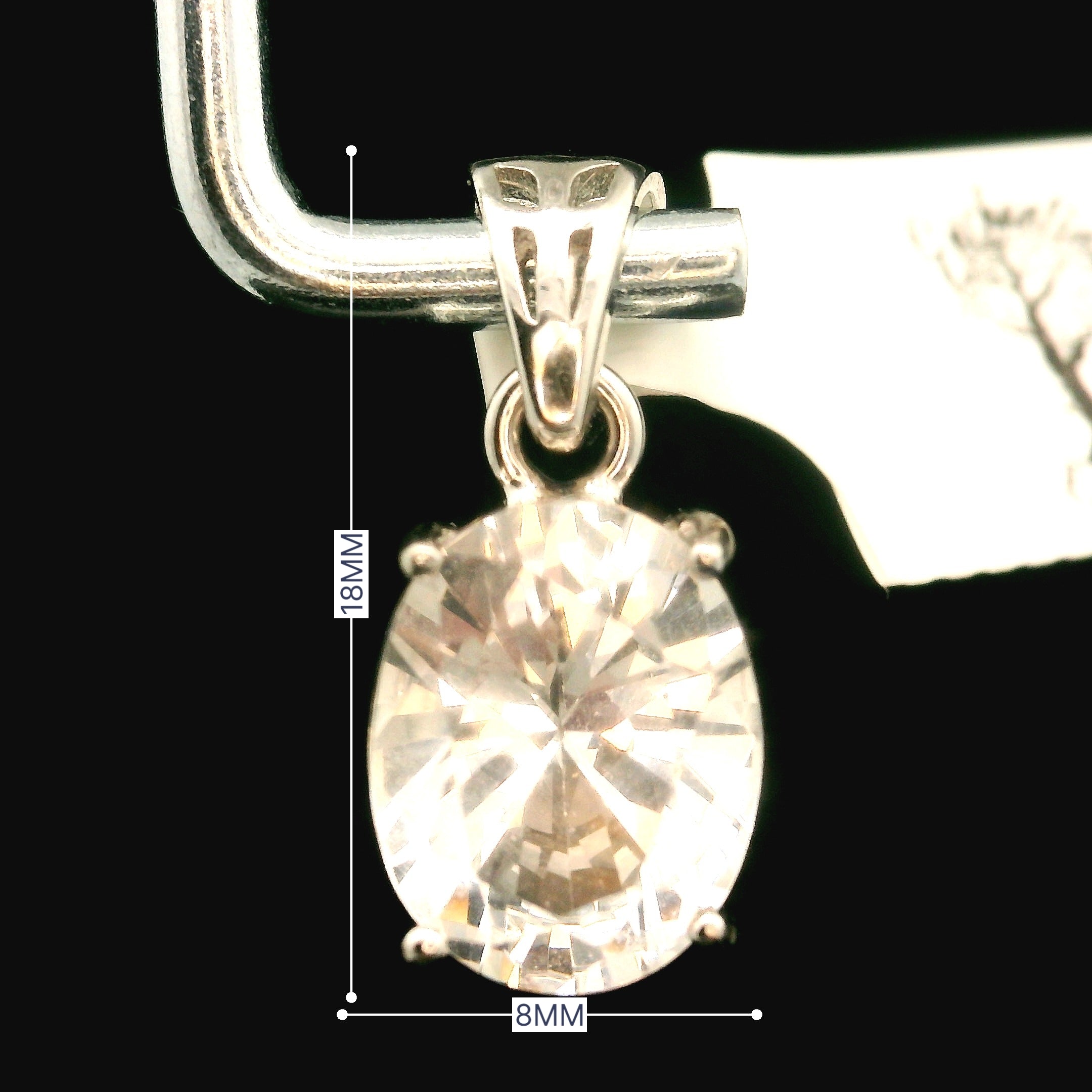 Danburite Faceted Pendant .925 Silver for Connection with Higher Realms, Peace and Self Acceptance