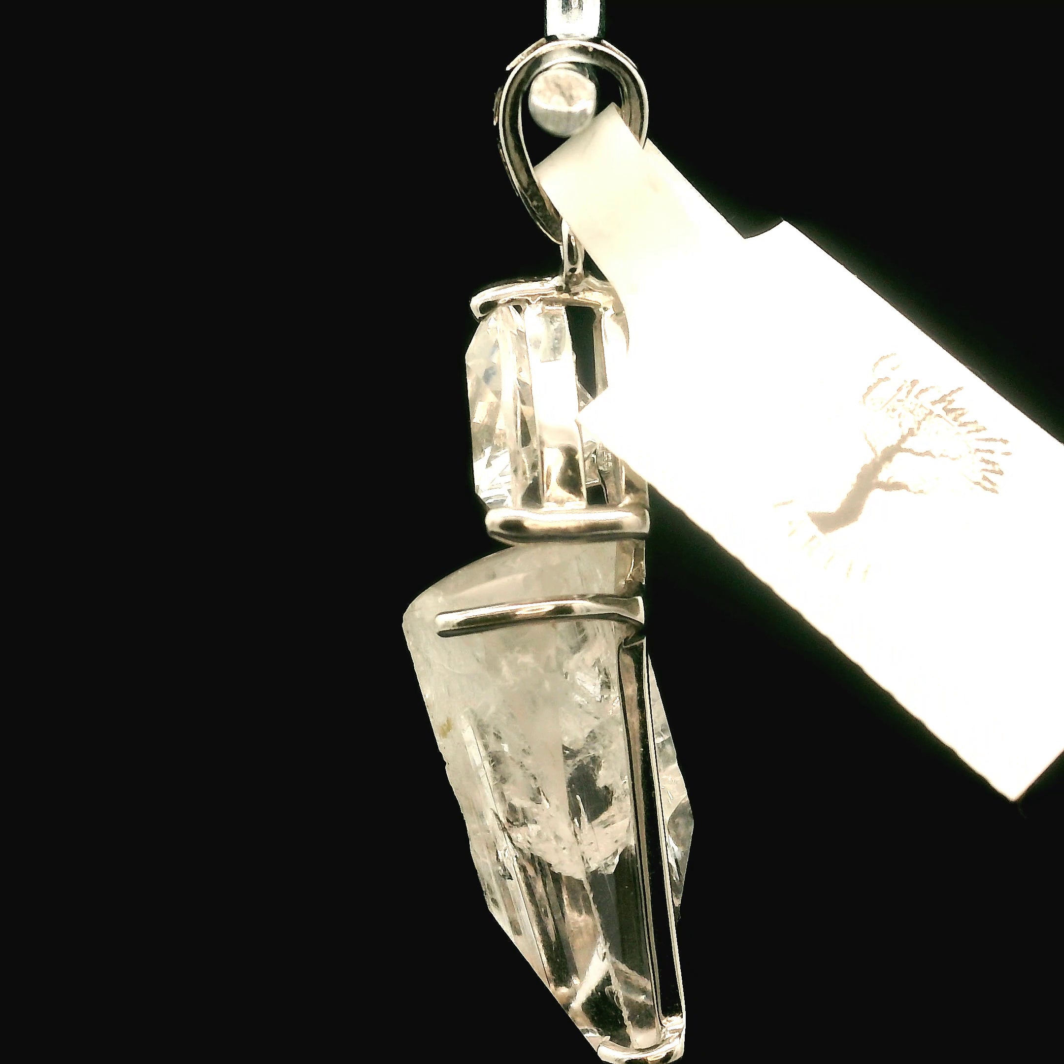 Danburite Pendant .925 Silver for Connection with Higher Realms, Peace and Self Acceptance