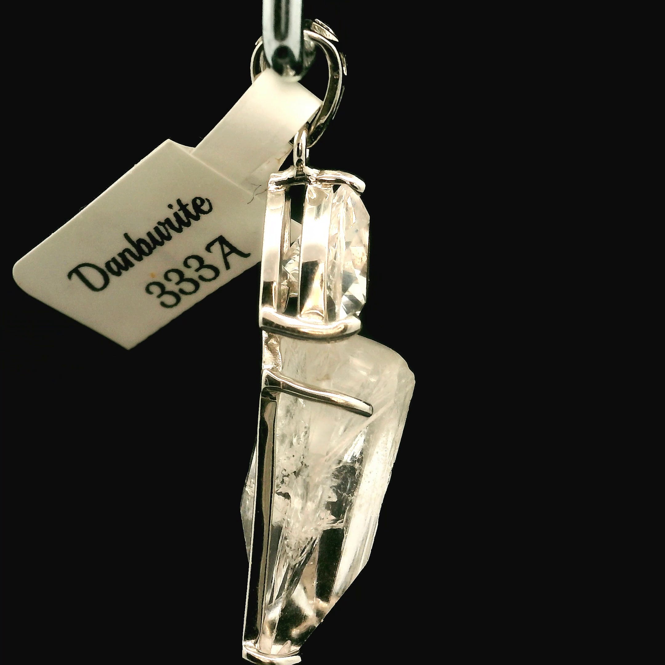 Danburite Pendant .925 Silver for Connection with Higher Realms, Peace and Self Acceptance