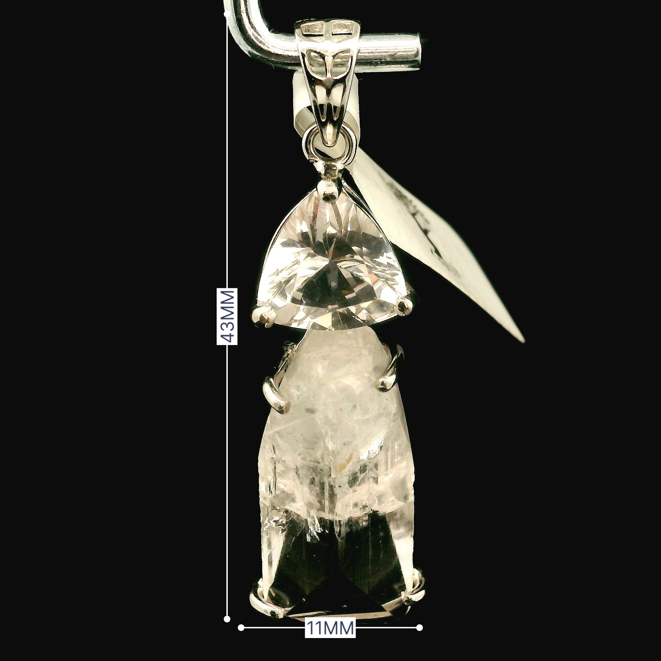 Danburite Pendant .925 Silver for Connection with Higher Realms, Peace and Self Acceptance