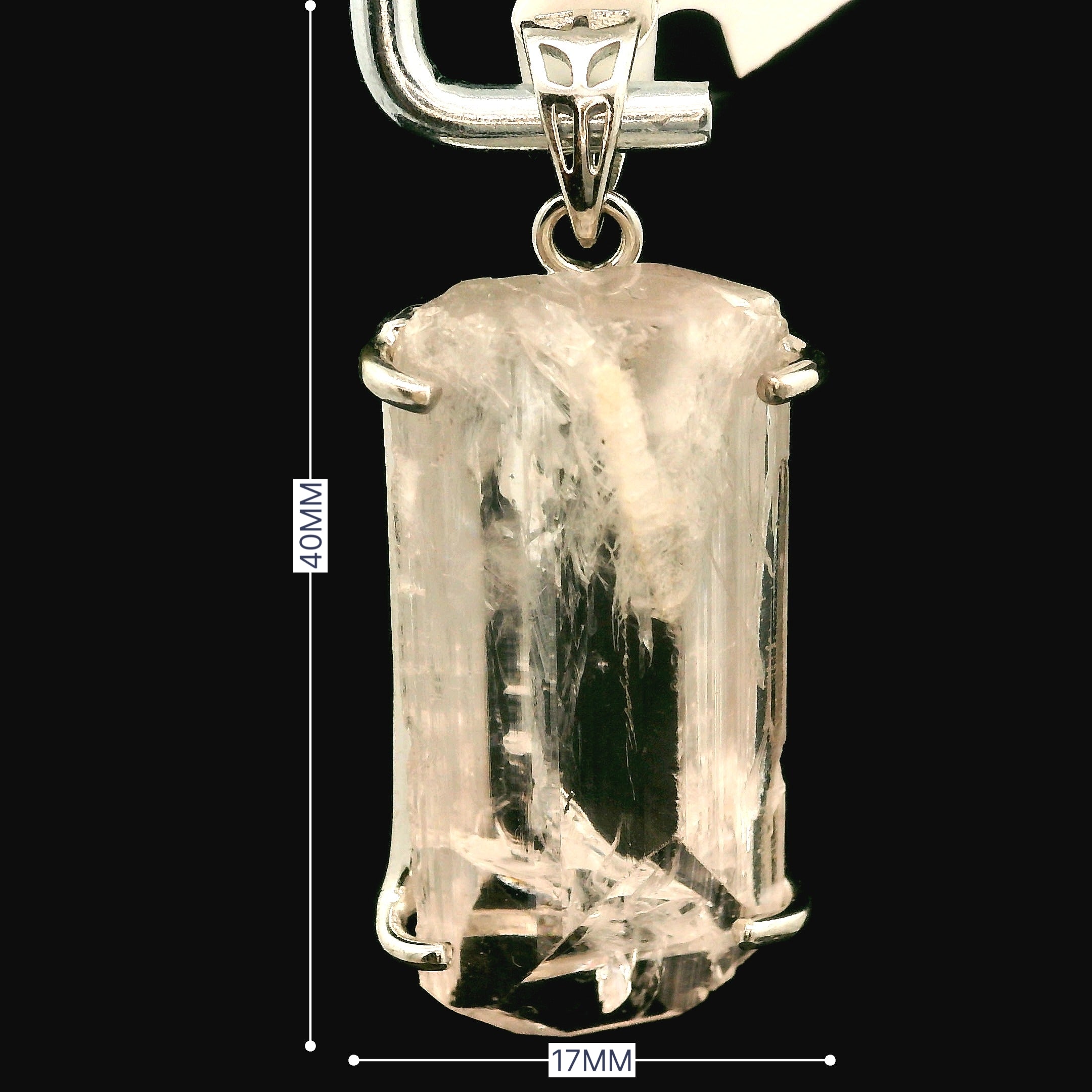 Danburite Pendant .925 Silver for Connection with Higher Realms, Peace and Self Acceptance