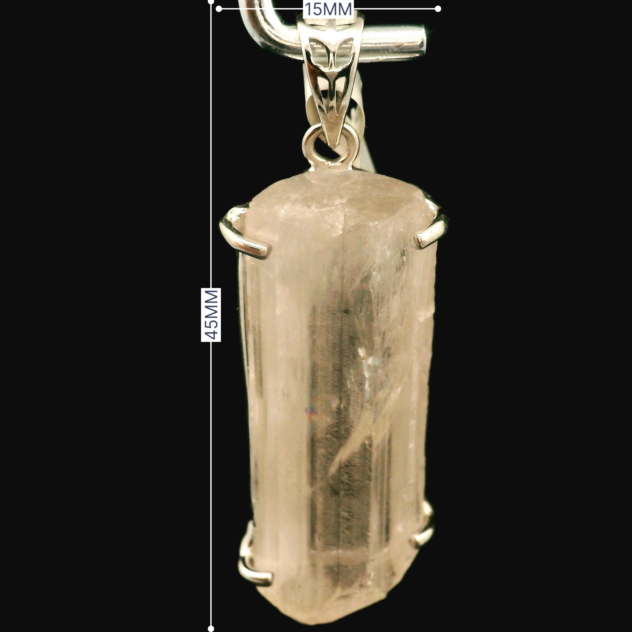 Danburite Pendant .925 Silver for Connection with Higher Realms, Peace and Self Acceptance