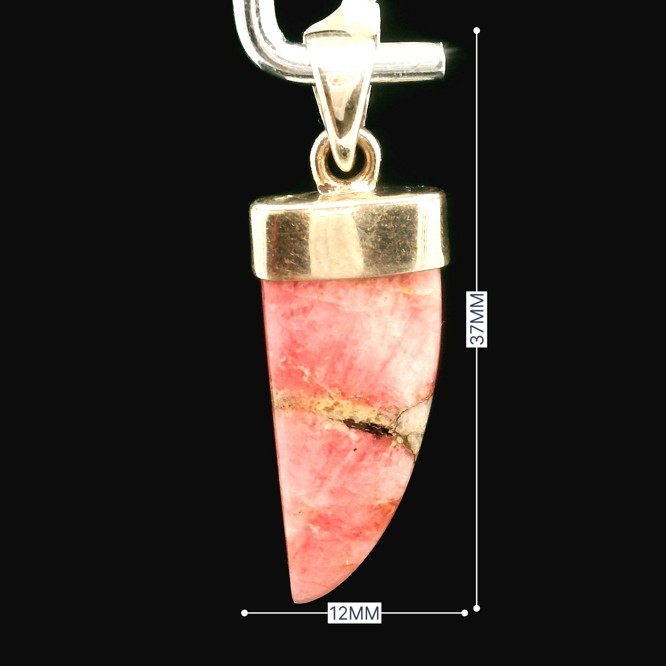 Tugtupite Pendant 925 Silver for Joy, Love and Empowerment