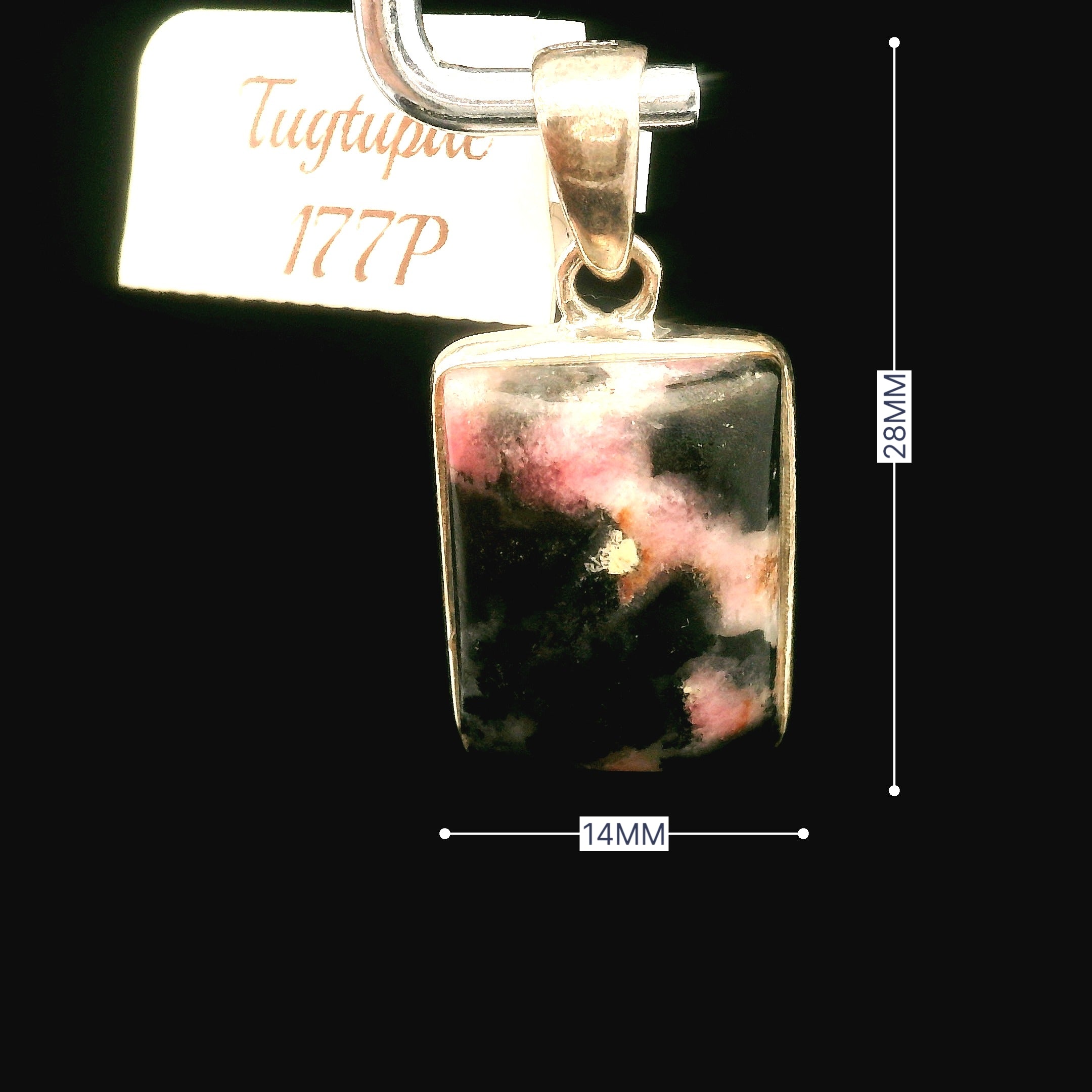 Tugtupite Pendant 925 Silver for Joy, Love and Empowerment