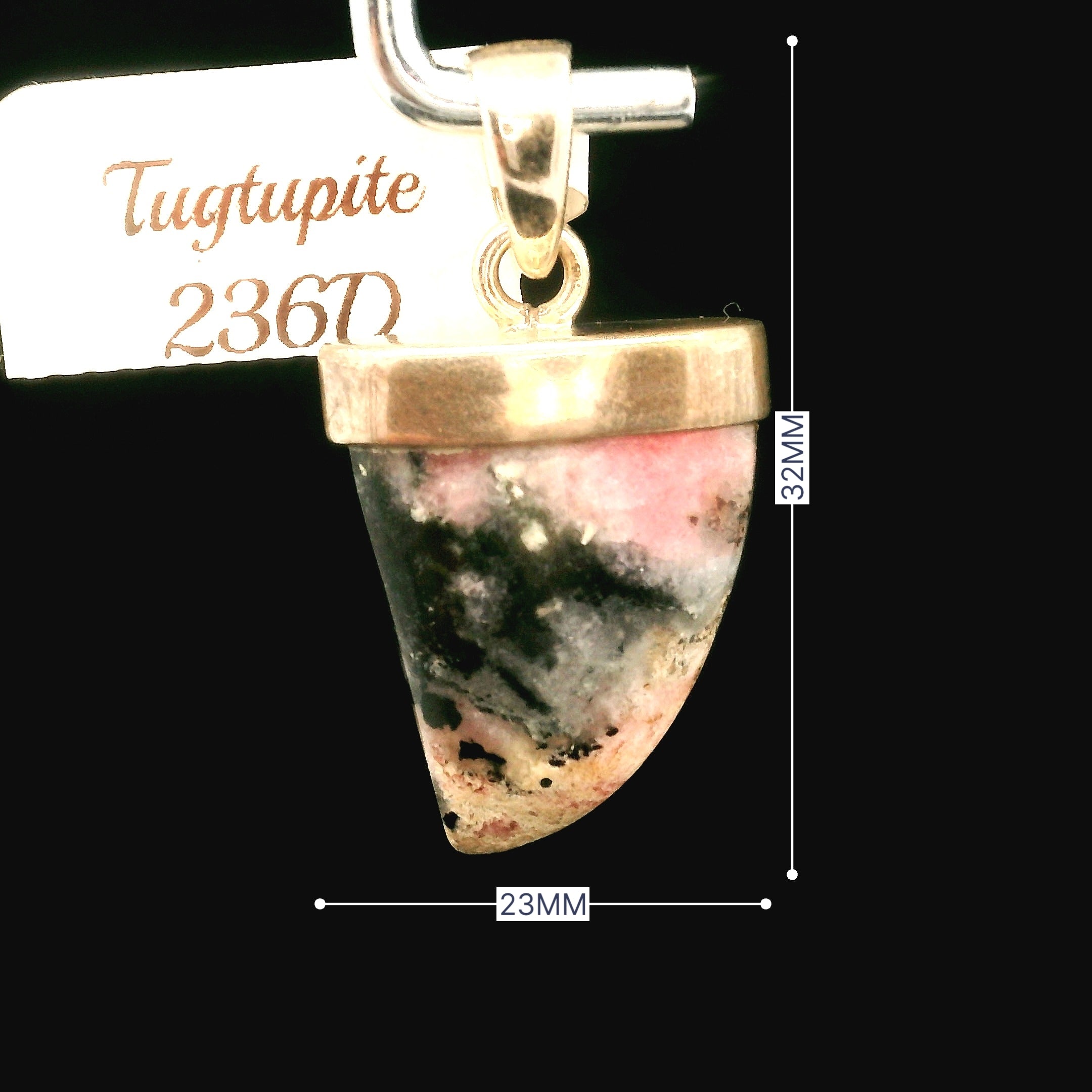 Tugtupite Pendant 925 Silver for Joy, Love and Empowerment