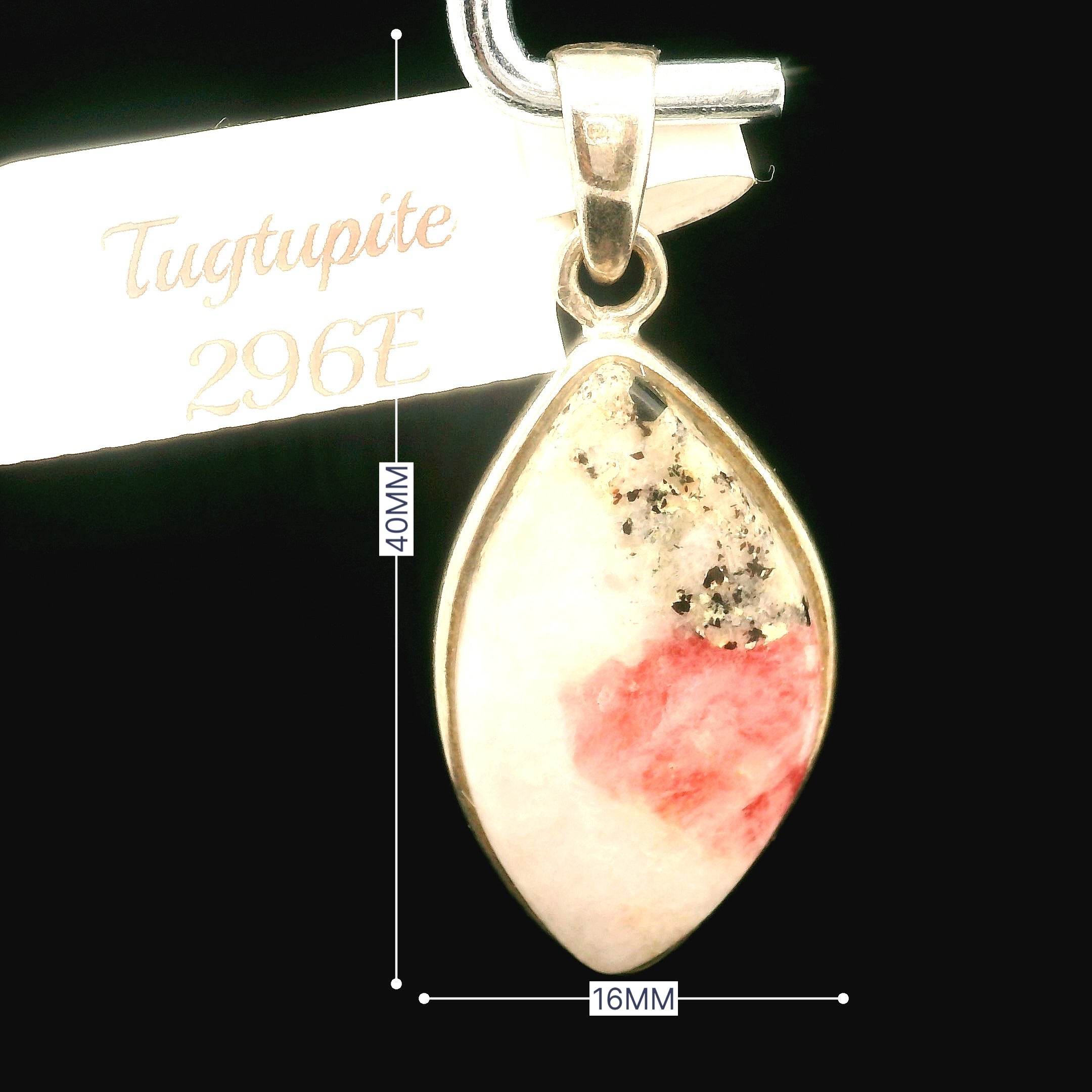 Tugtupite Pendant 925 Silver for Joy, Love and Empowerment