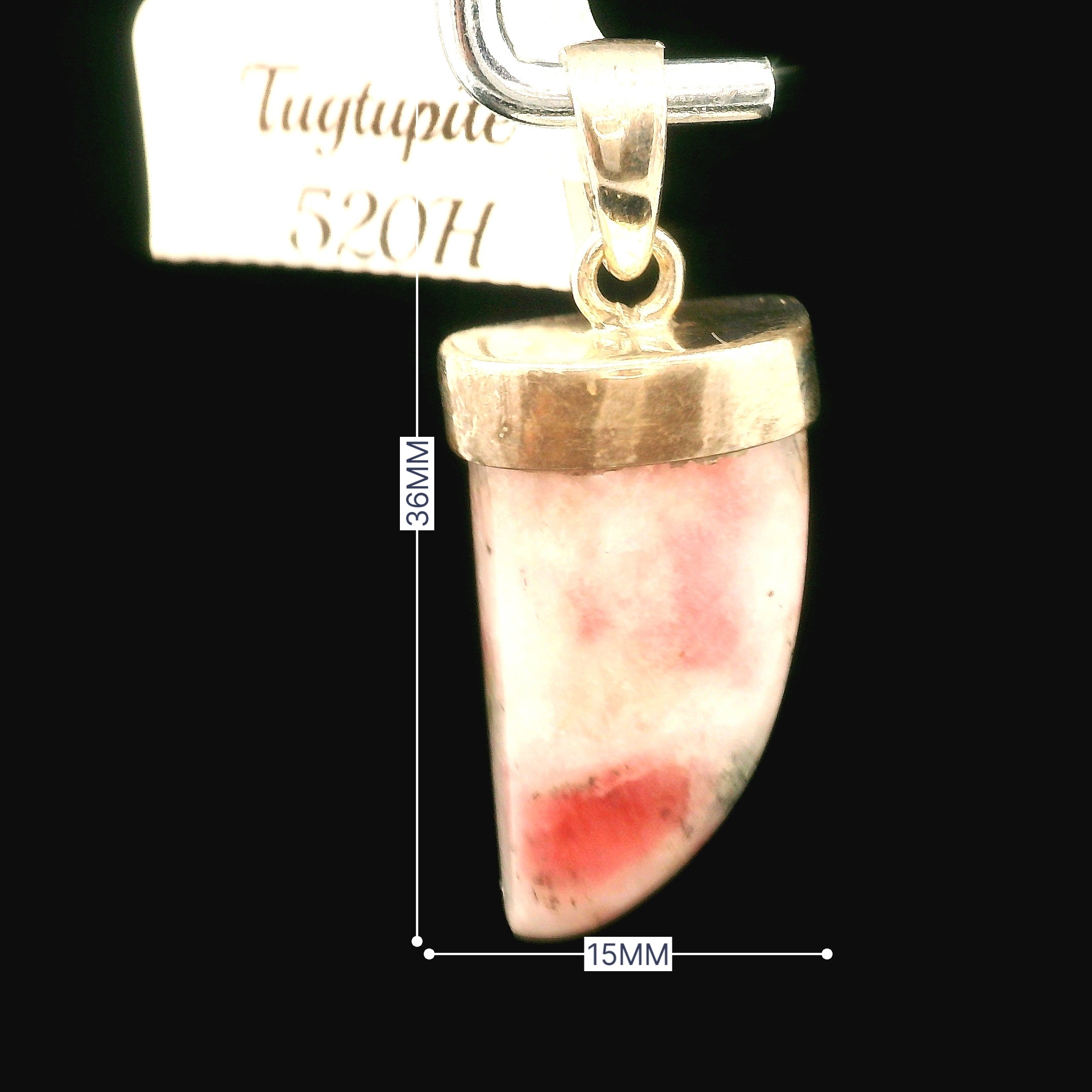 Tugtupite Pendant 925 Silver for Joy, Love and Empowerment