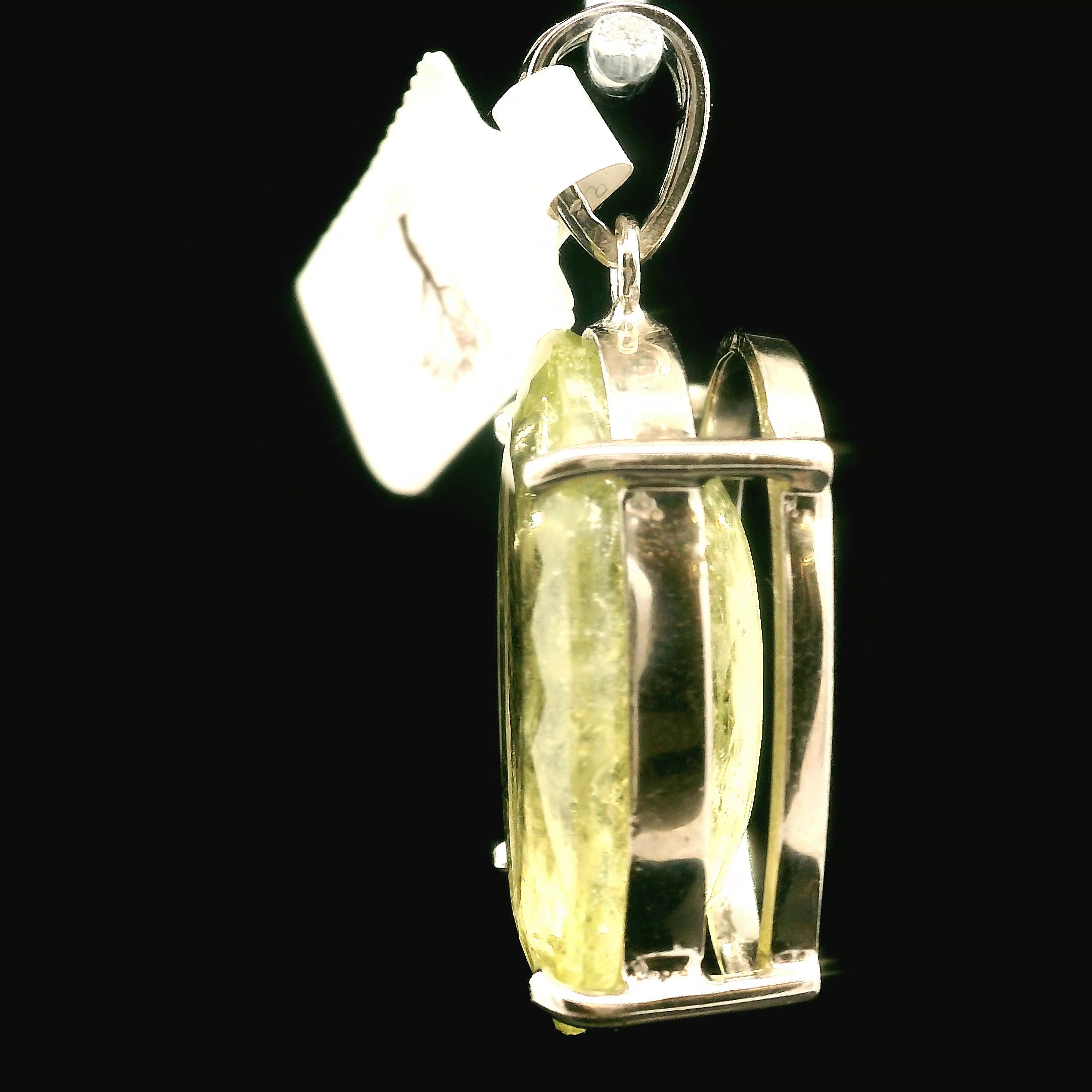 Yellow Tourmaline Pendant .925 Silver for Awareness, Communication and Meditation
