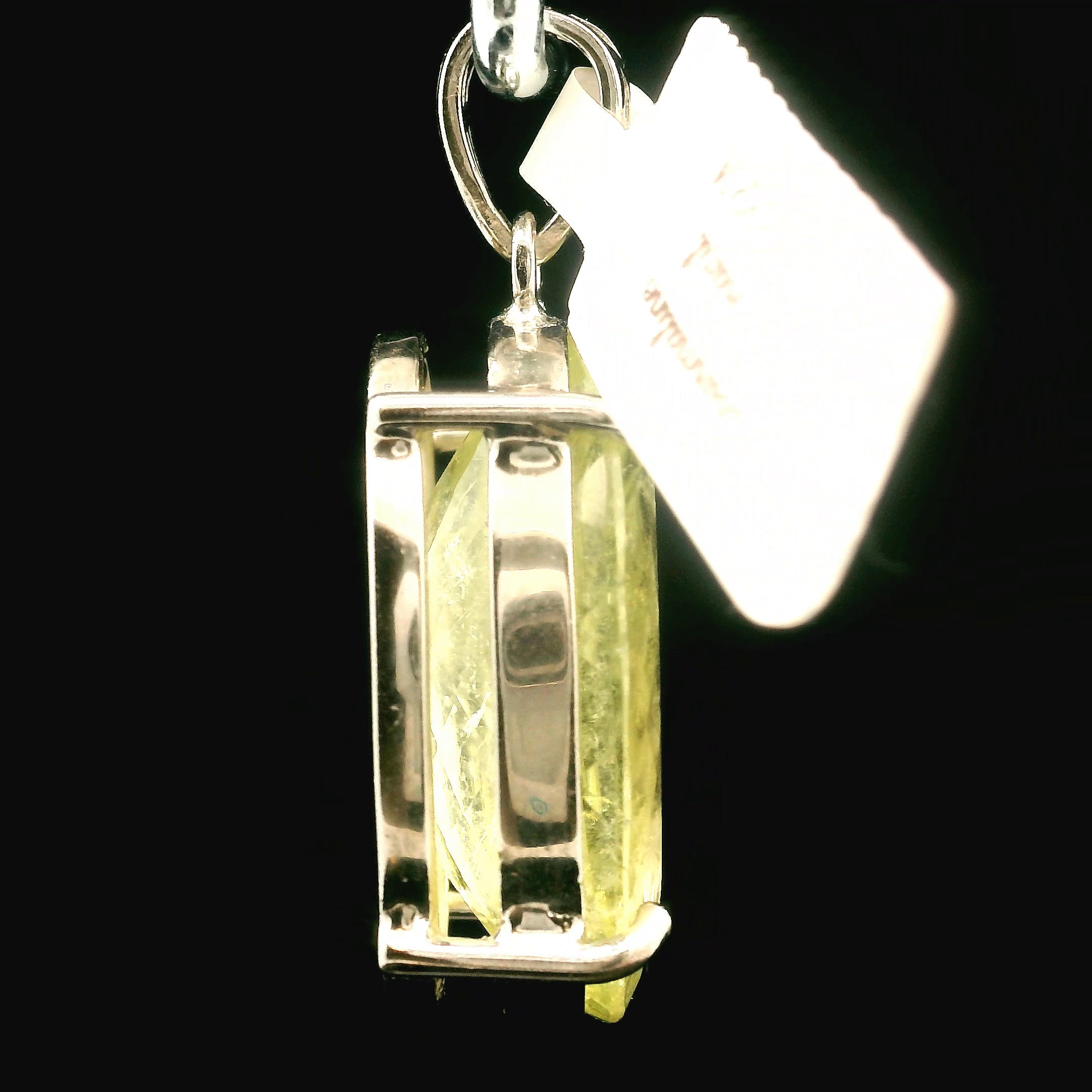 Yellow Tourmaline Pendant .925 Silver for Awareness, Communication and Meditation