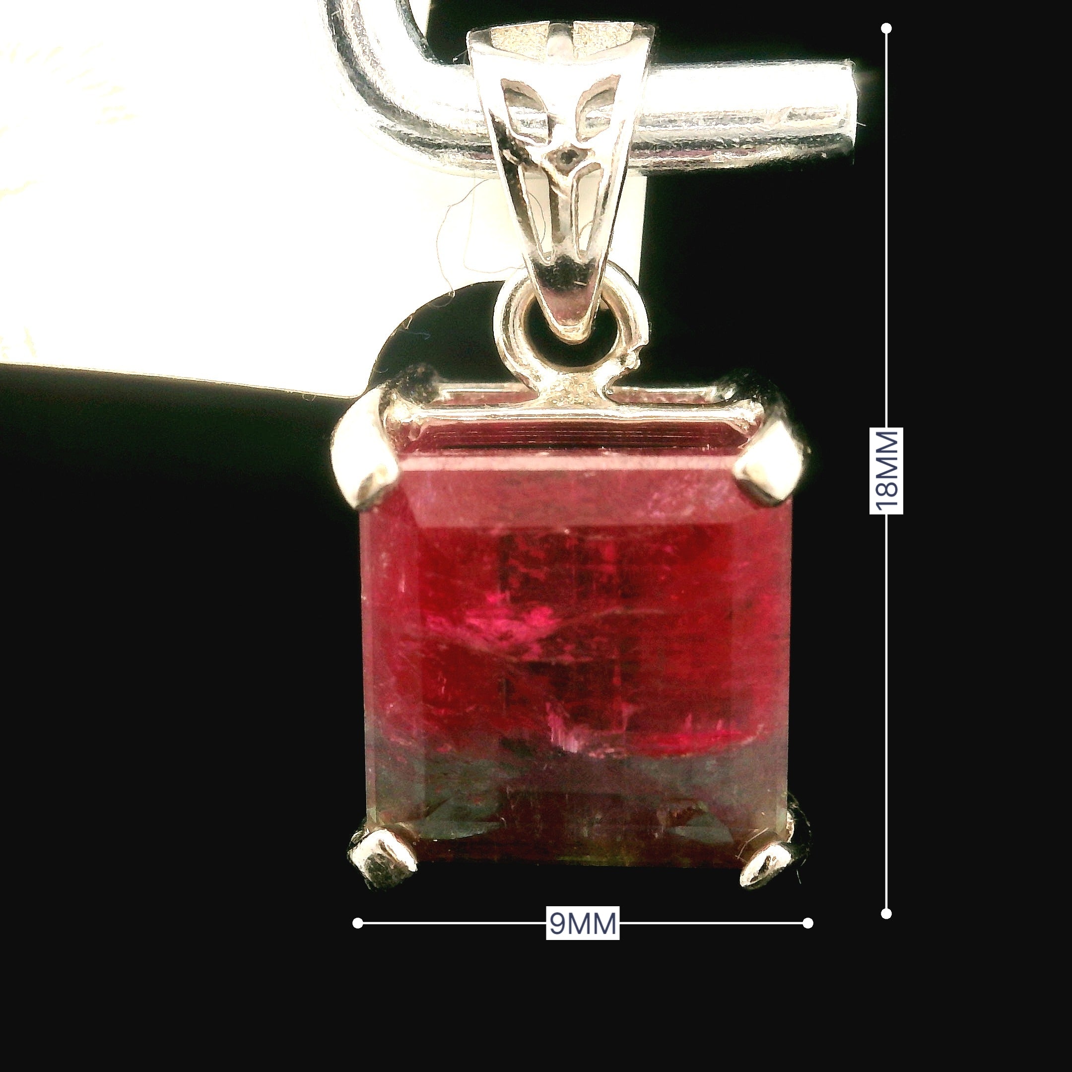 Unicorn Tourmaline Pendant .925 Silver for Awareness, Communication and Meditation
