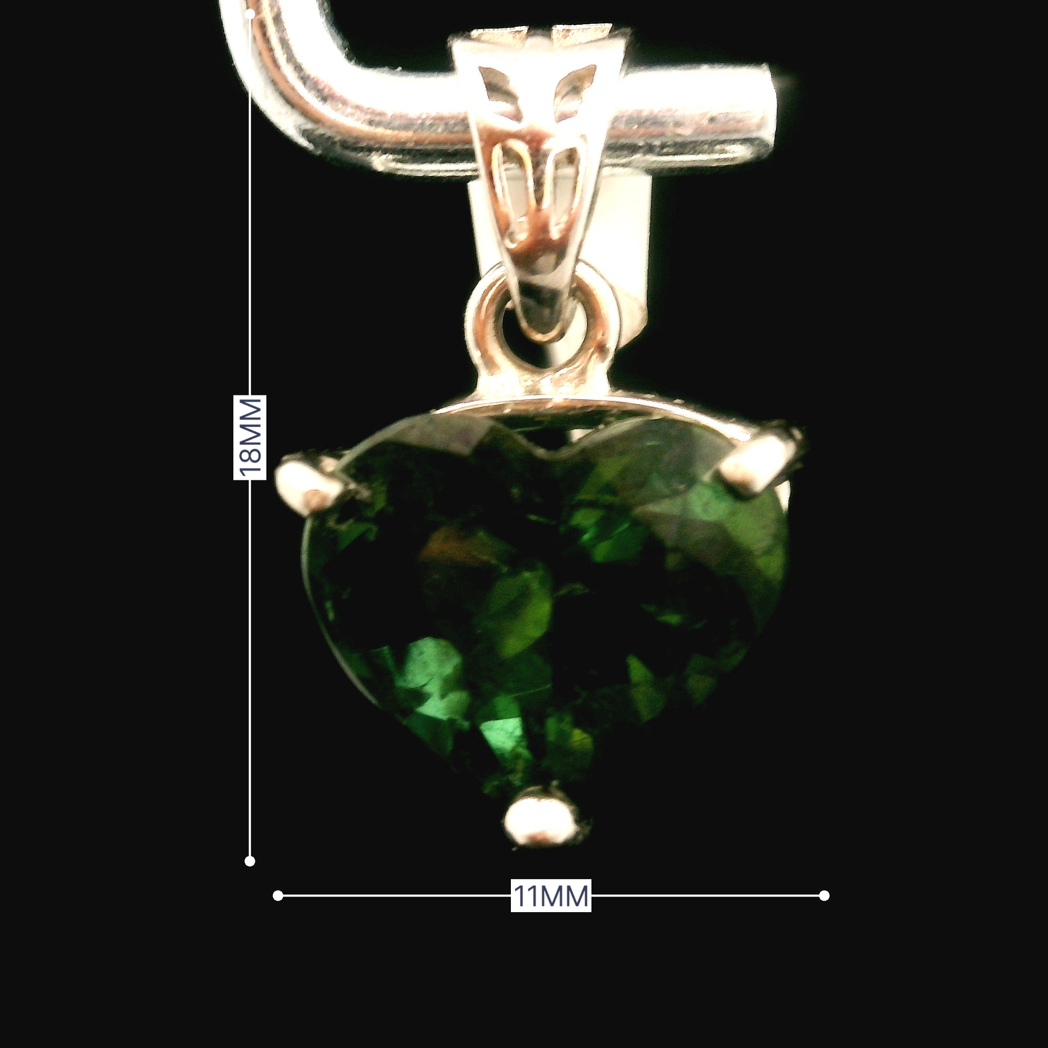 Green Tourmaline Pendant .925 Silver for Removing Insecurities and Helping Inspire Creativity