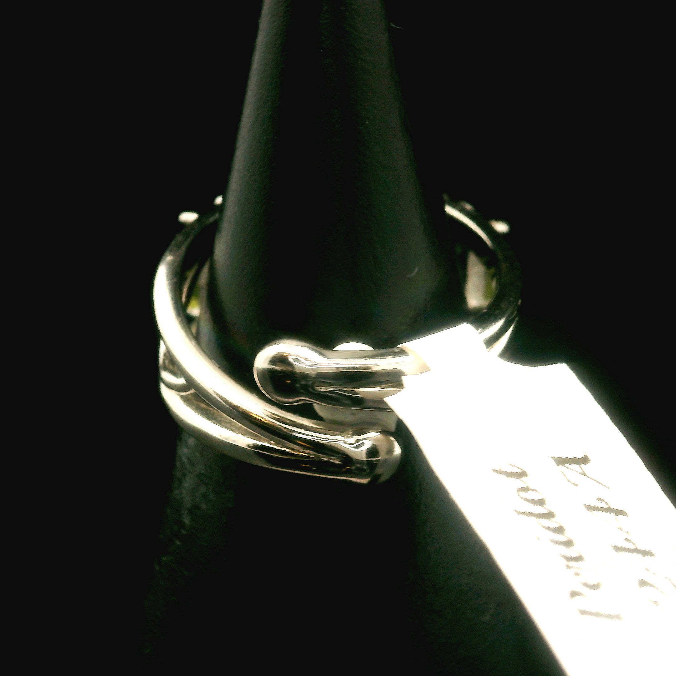 Peridot Emerald Cut Stacker Cuff Ring .925 Silver for Power, Prosperity and Protection