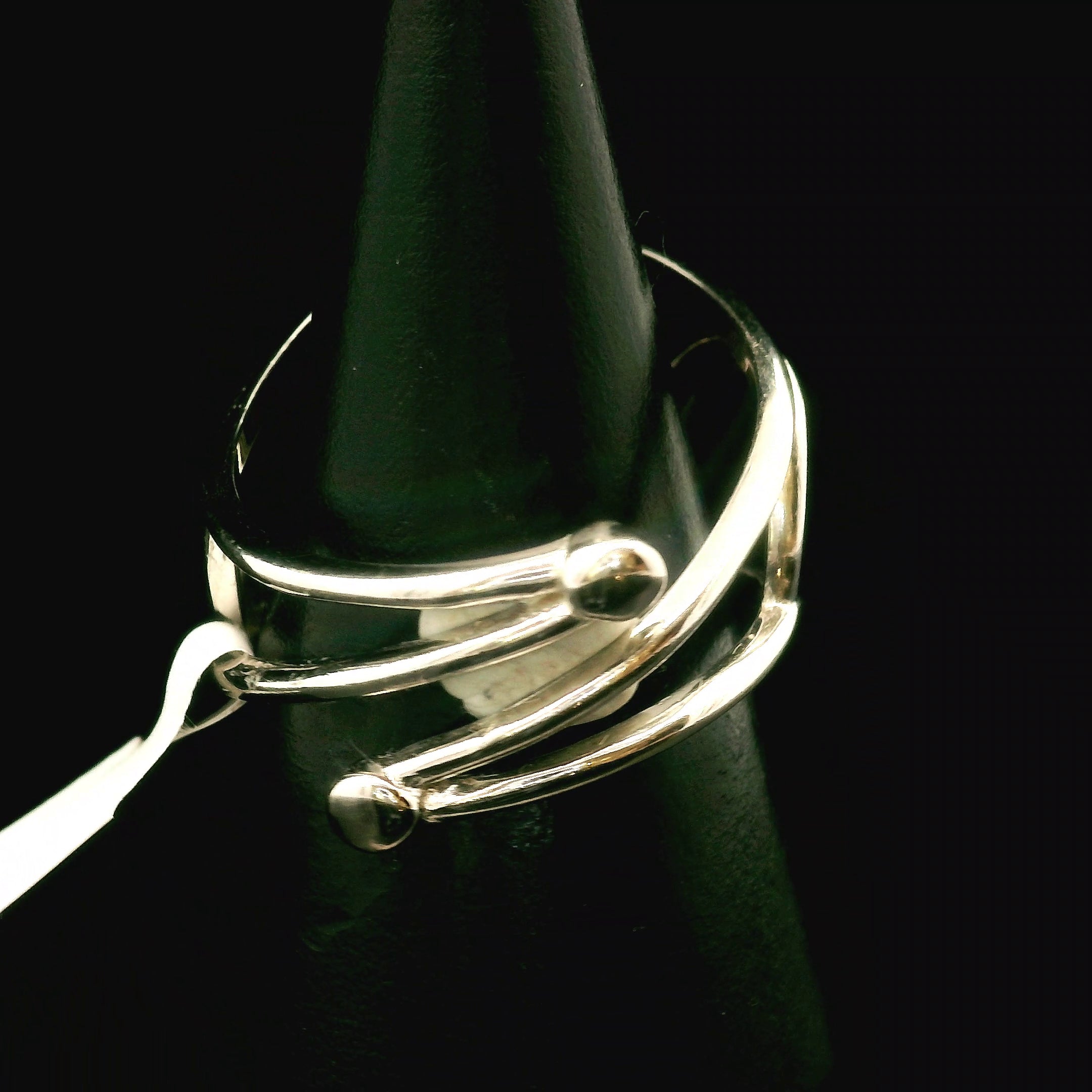 Sunstone Finger Wand Cuff Ring .925 Silver for Confidence and Strength
