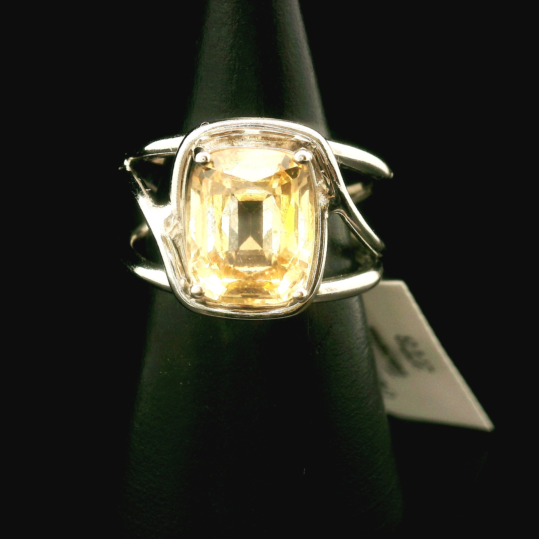 Honey Grossular Garnet Cuff Ring .925 Silver for Health and Strength
