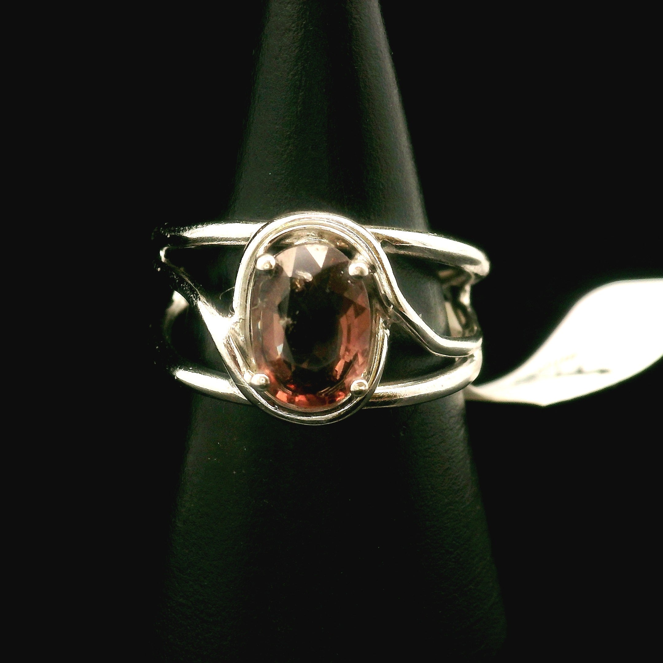Garnet Color Changing Cuff Ring .925 Silver for Health and Strength