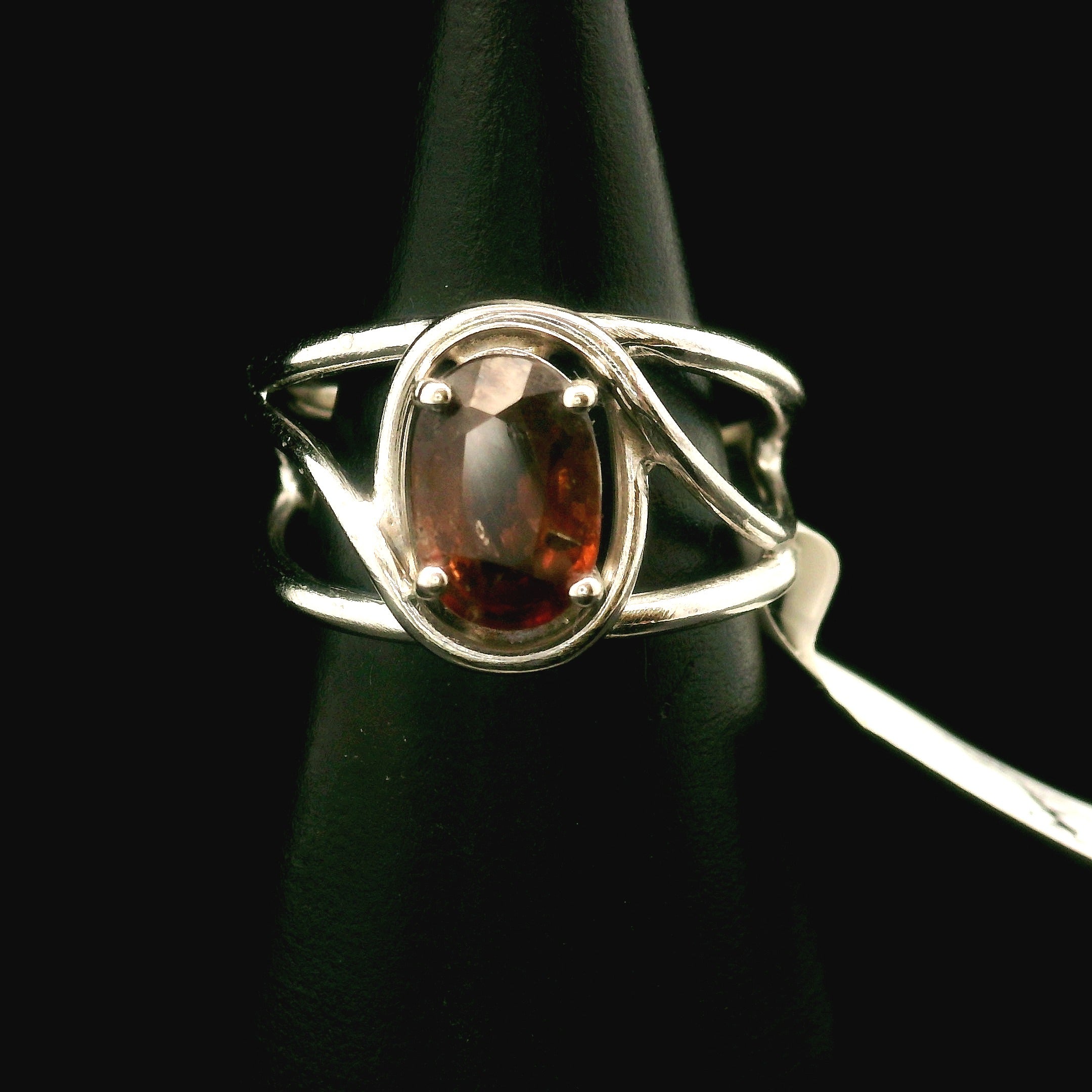 Garnet Color Changing Cuff Ring .925 Silver for Health and Strength