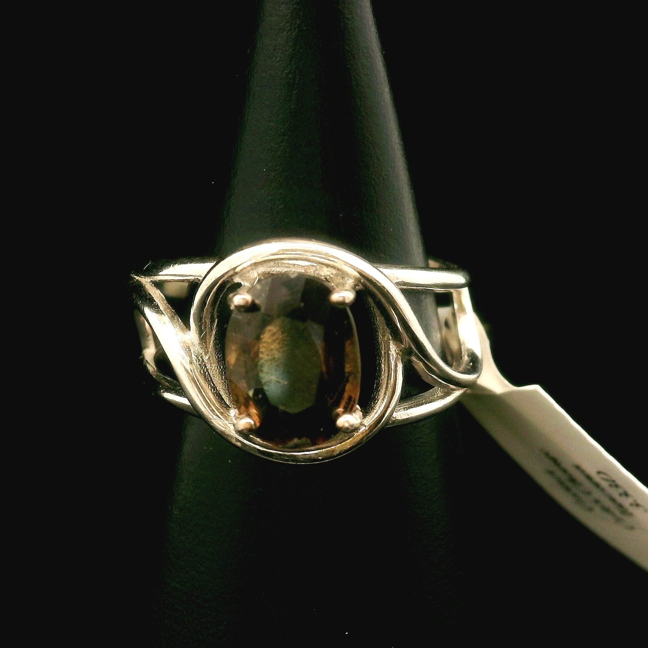 Garnet Color Changing Cuff Ring .925 Silver for Health and Strength
