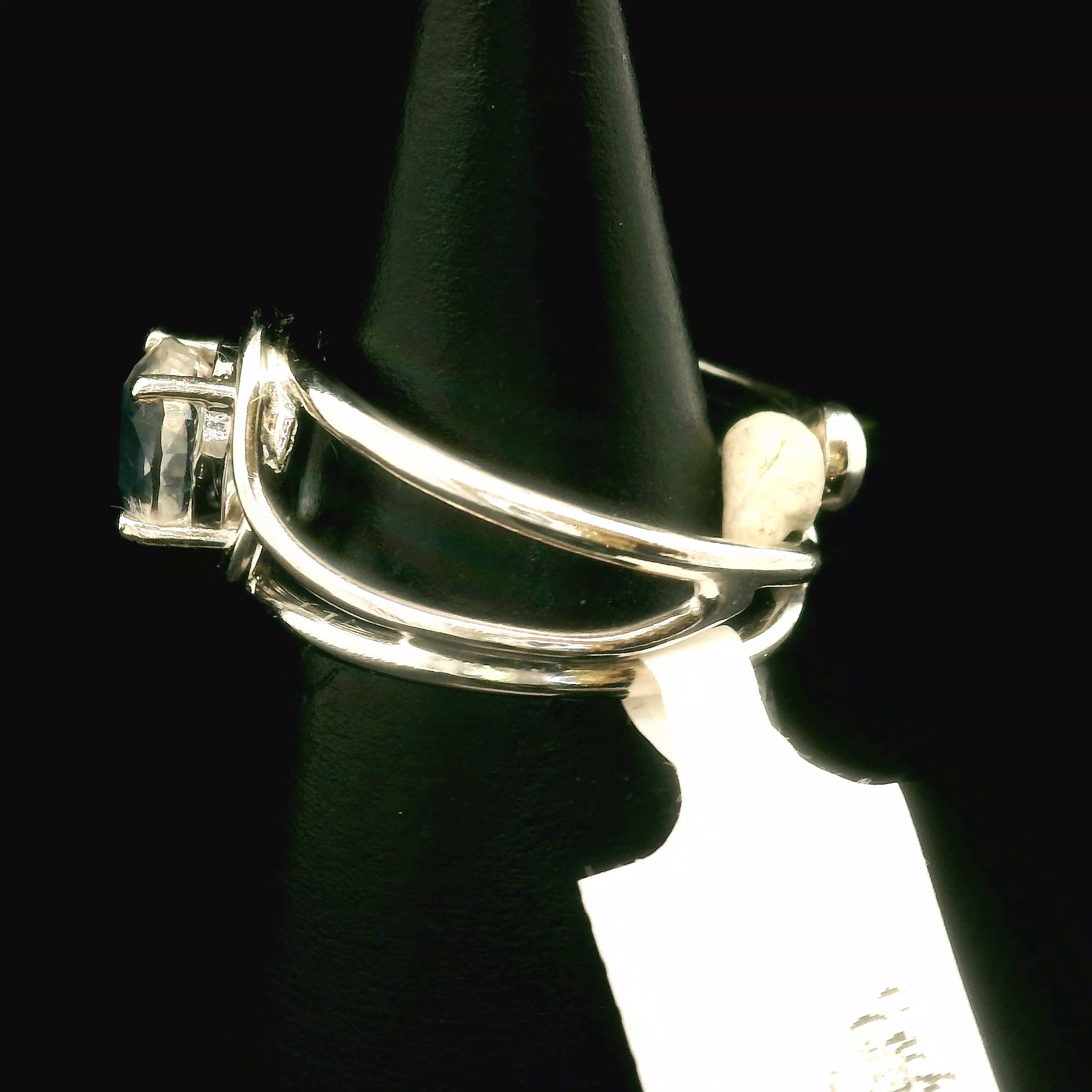 Moonstone Midi Cuff Ring .925 Silver for New Beginnings, Protection and Manifestation