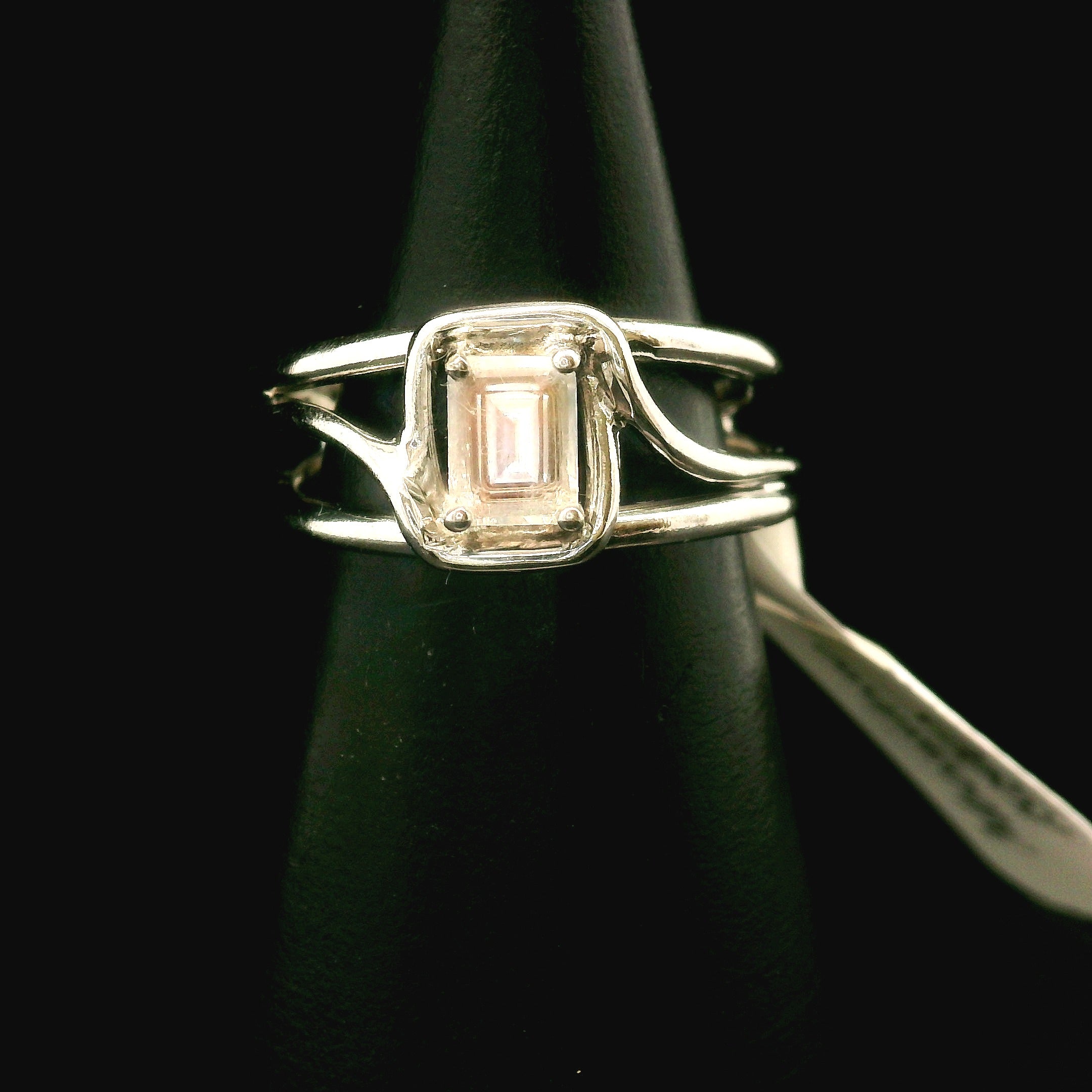 Moonstone Midi Cuff Ring .925 Silver for New Beginnings, Protection and Manifestation