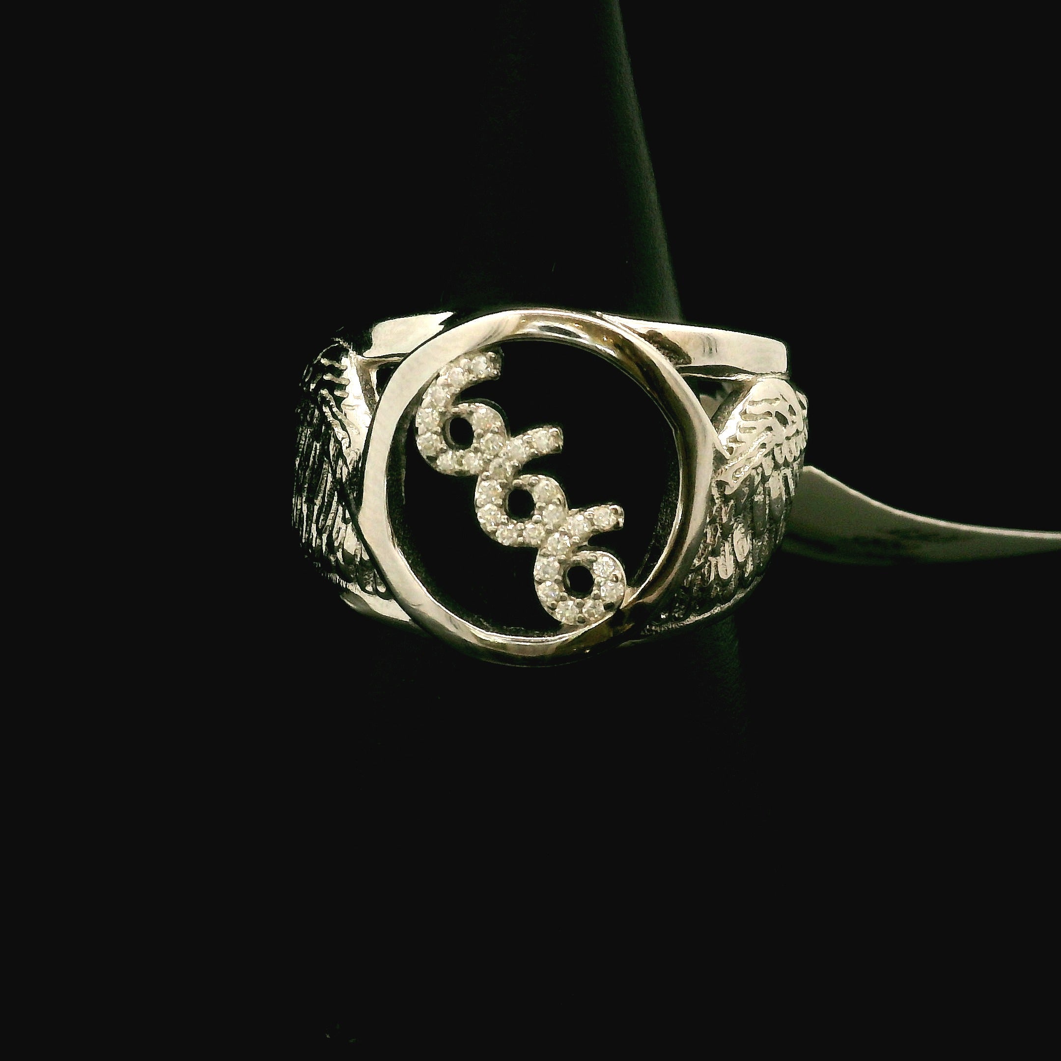 Angel Codes Cuff Ring With Lab Created Moissanite .925 Silver for Connecting with Angels, Divine Guidance, Manifestation and Protection