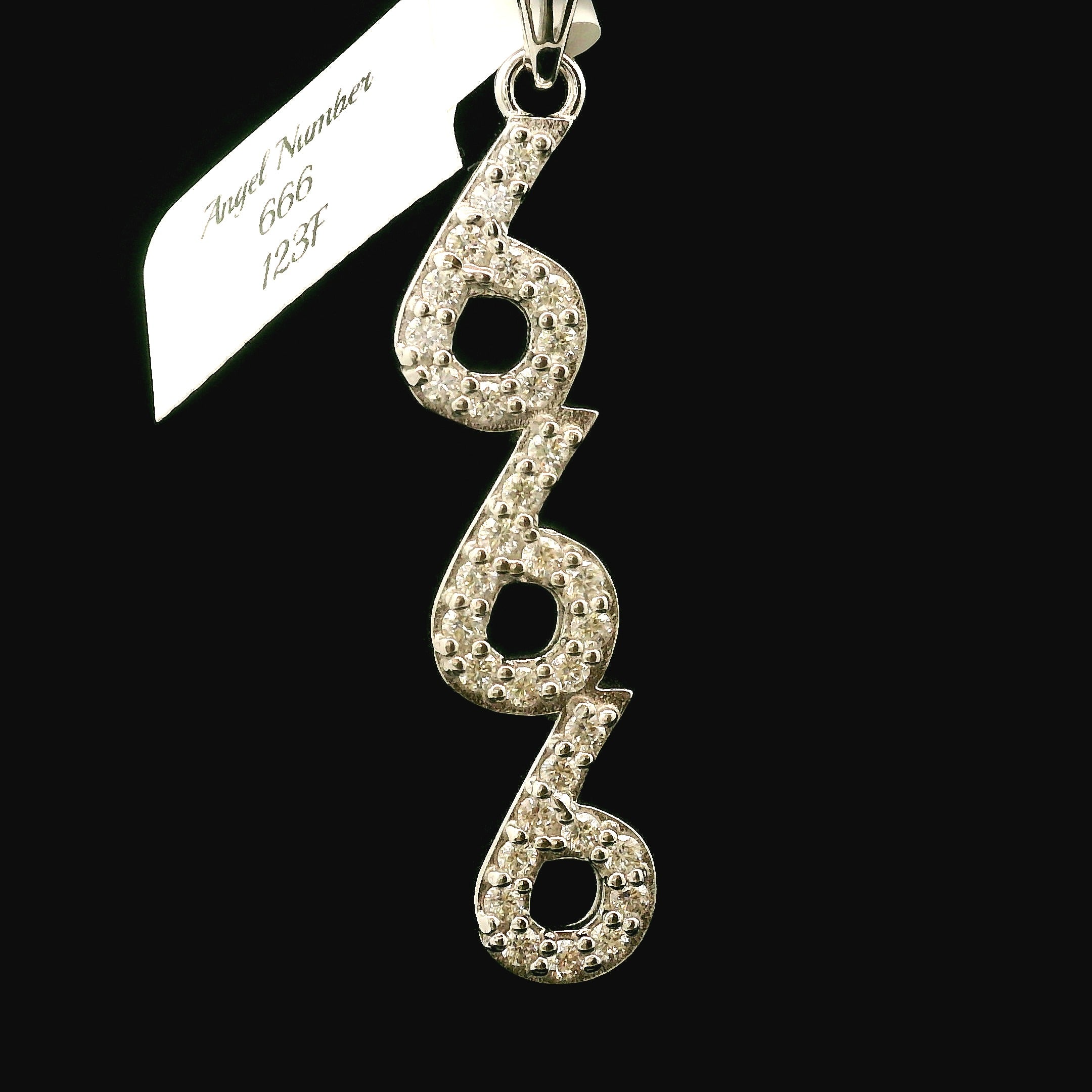 Angel Codes Pendant Moissanite Pave .925 Silver for Connecting with Angels, Divine Guidance, Manifestation and Protection