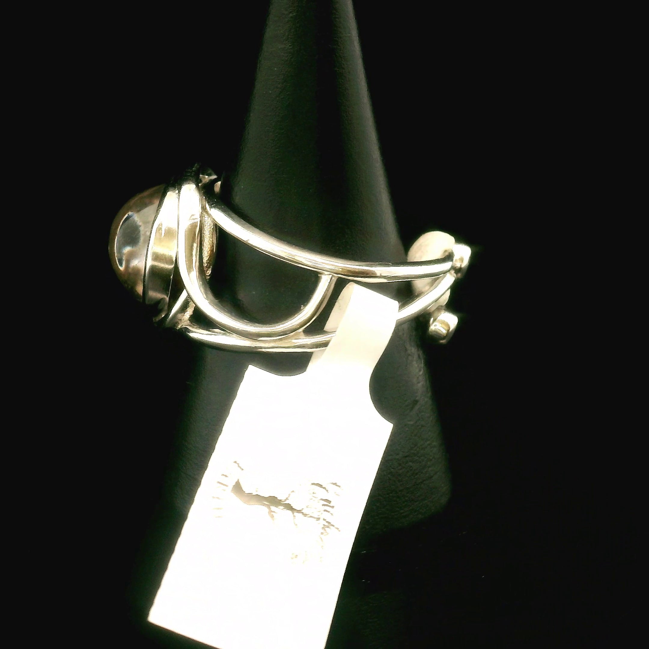 Garden Quartz Adjustable Finger Cuff Ring .925 Sterling Silver for Insight, Meditation & Shamanic Journey