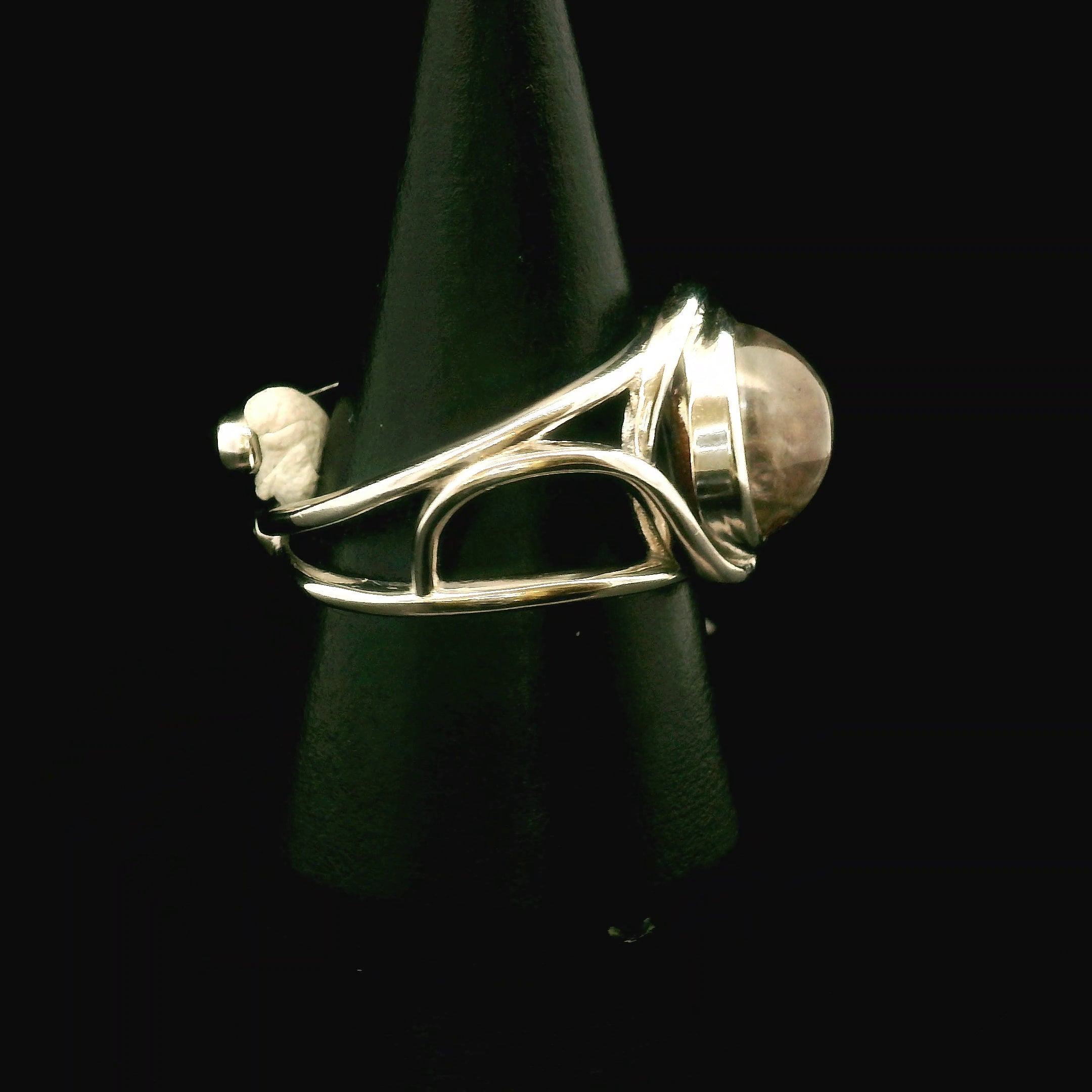 Garden Quartz Adjustable Finger Cuff Ring .925 Sterling Silver for Insight, Meditation & Shamanic Journey
