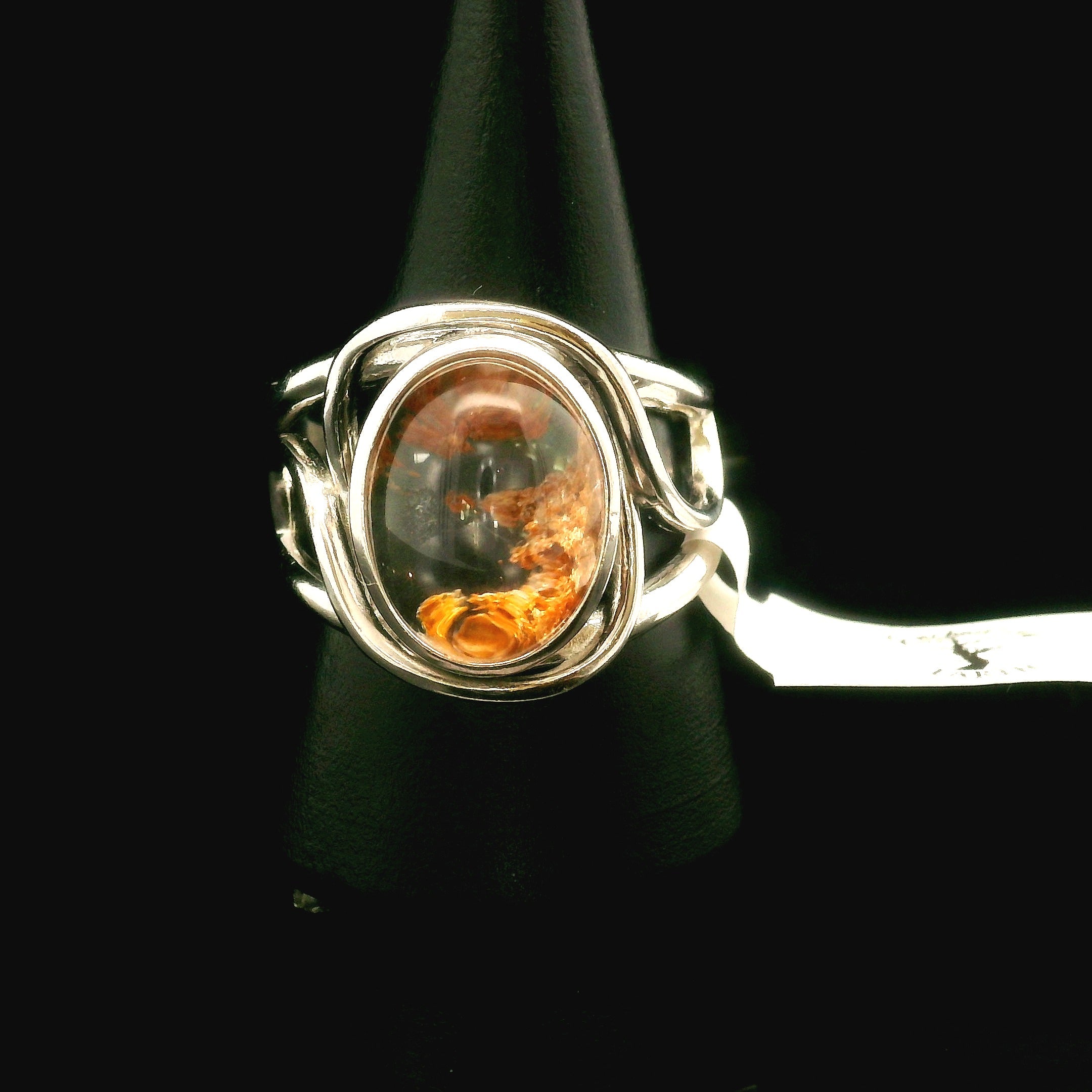 Garden Quartz Adjustable Finger Cuff Ring .925 Sterling Silver for Insight, Meditation & Shamanic Journey