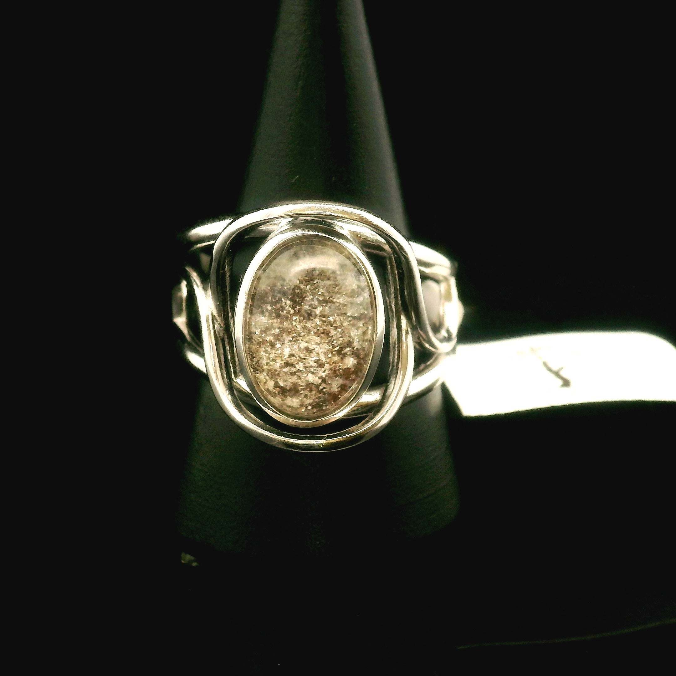 Garden Quartz Adjustable Finger Cuff Ring .925 Sterling Silver for Insight, Meditation & Shamanic Journey