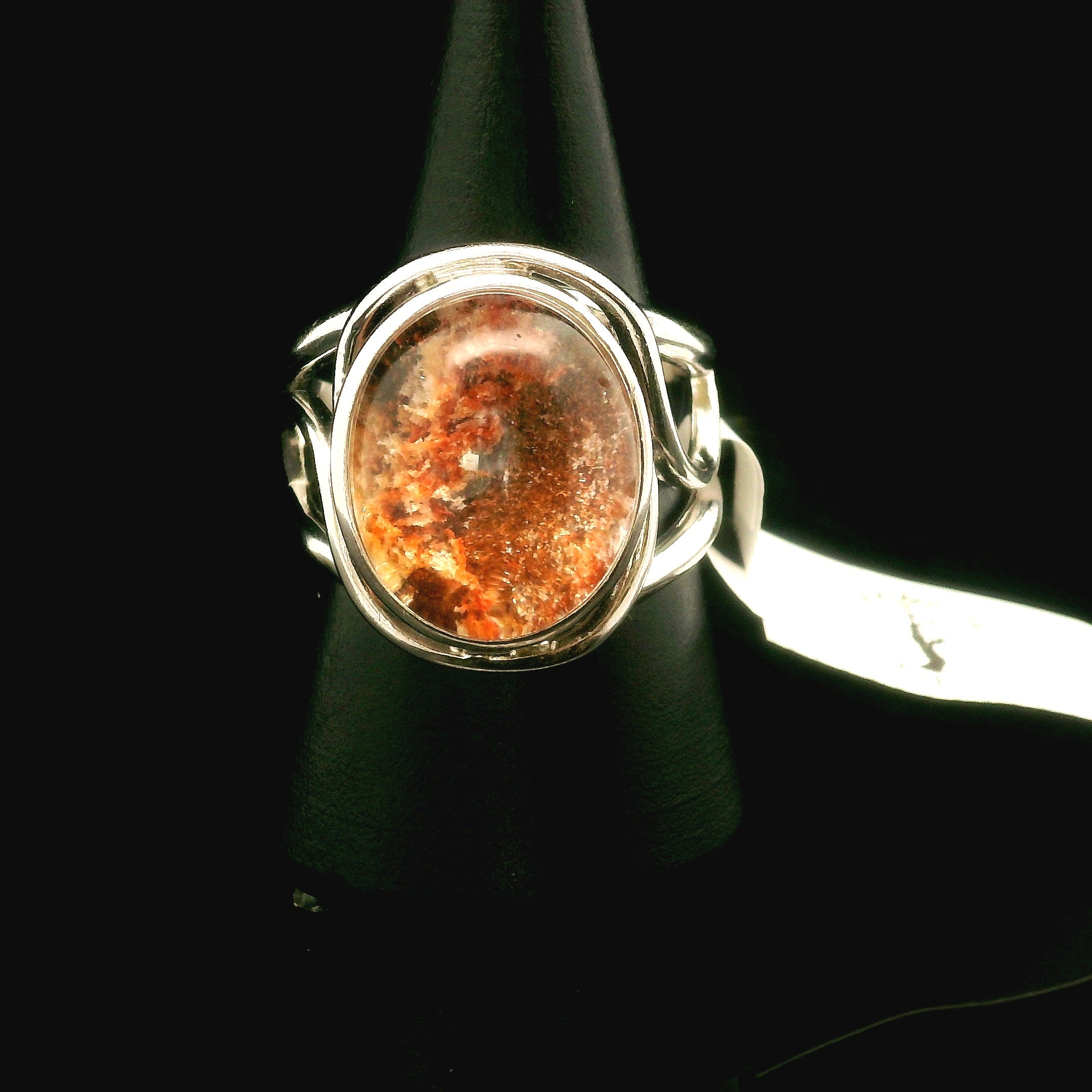 Garden Quartz Adjustable Finger Cuff Ring .925 Sterling Silver for Insight, Meditation & Shamanic Journey