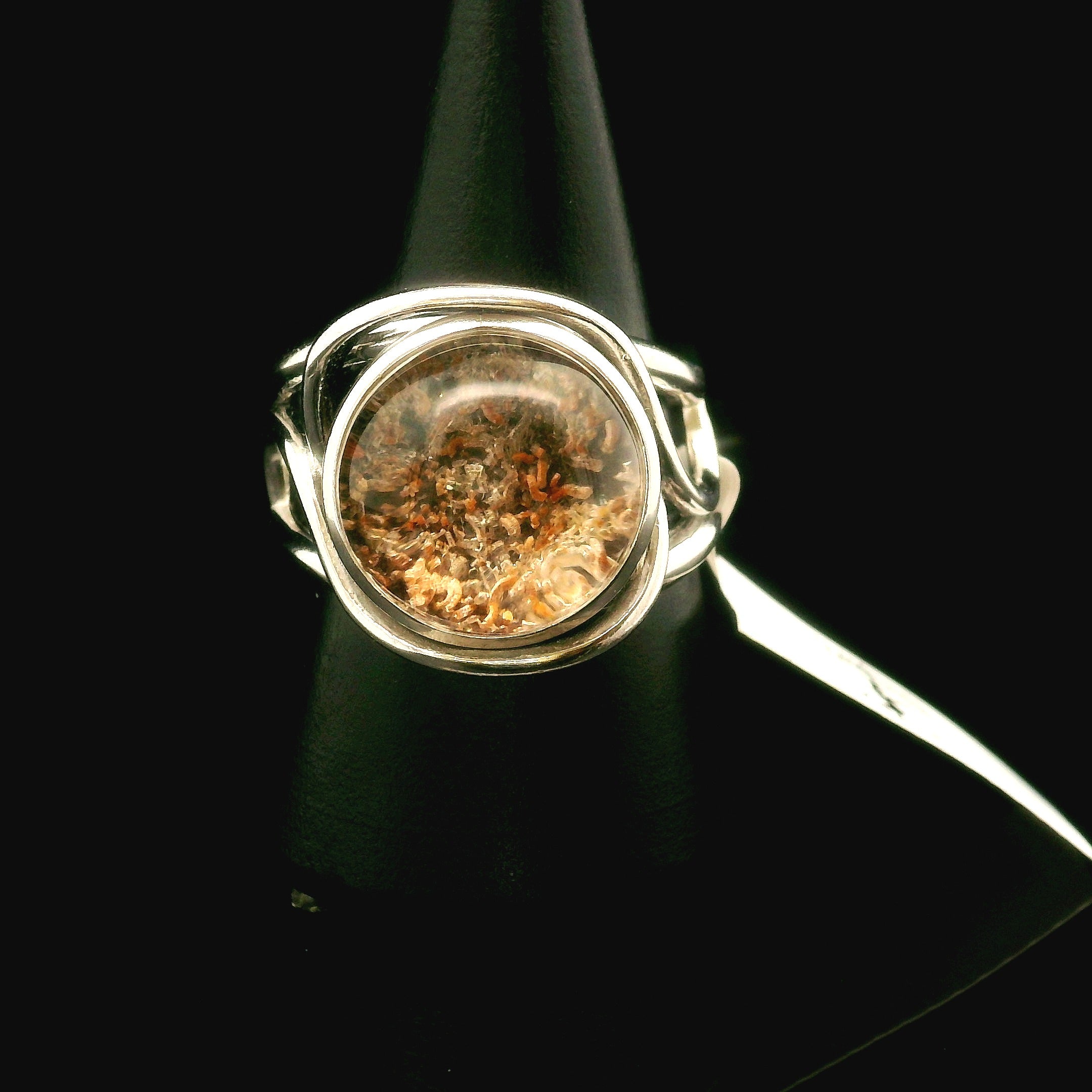 Garden Quartz Adjustable Finger Cuff Ring .925 Sterling Silver for Insight, Meditation & Shamanic Journey